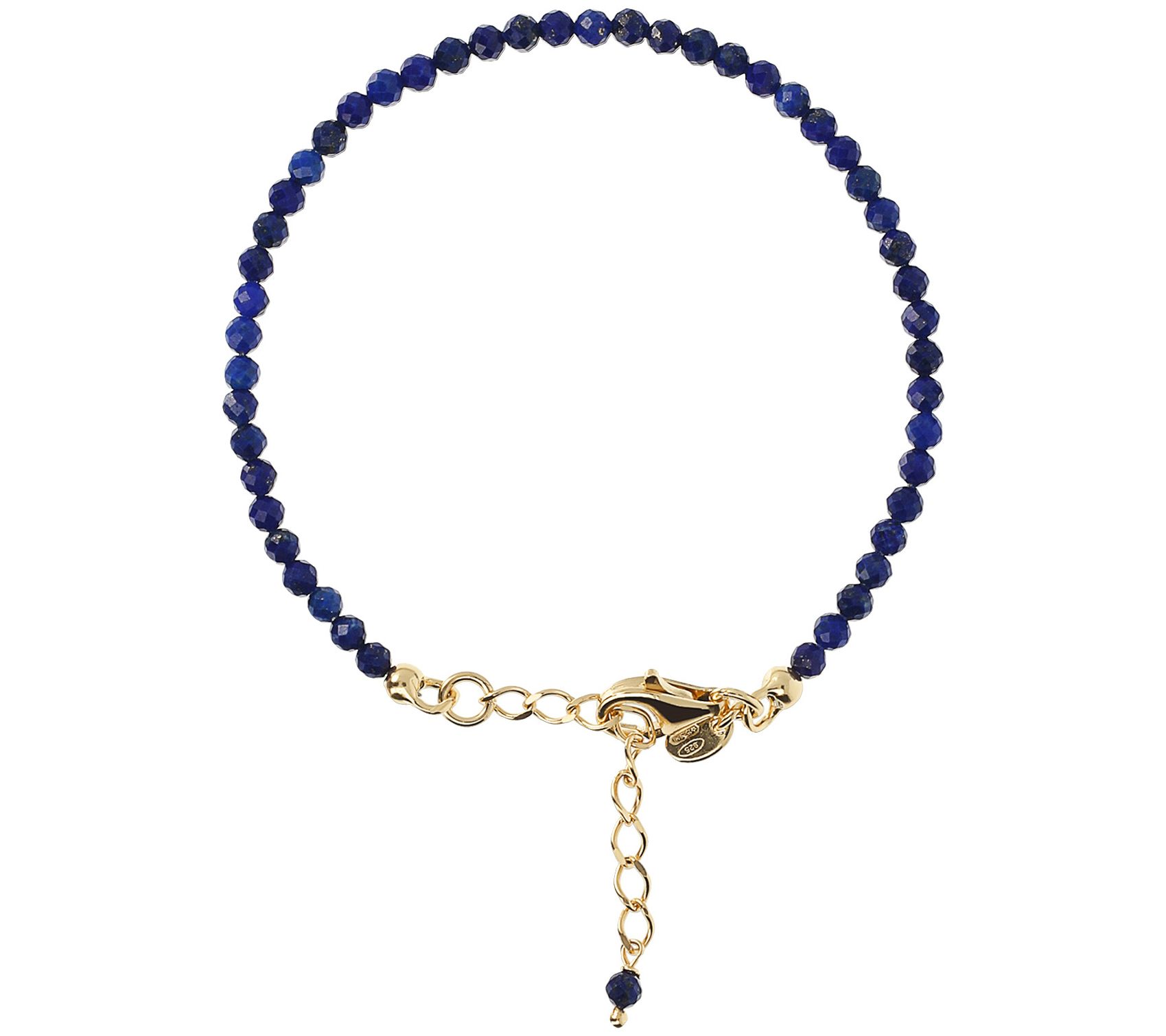 Veronese 18K Gold-Clad Faceted Lapis Bead Braceet