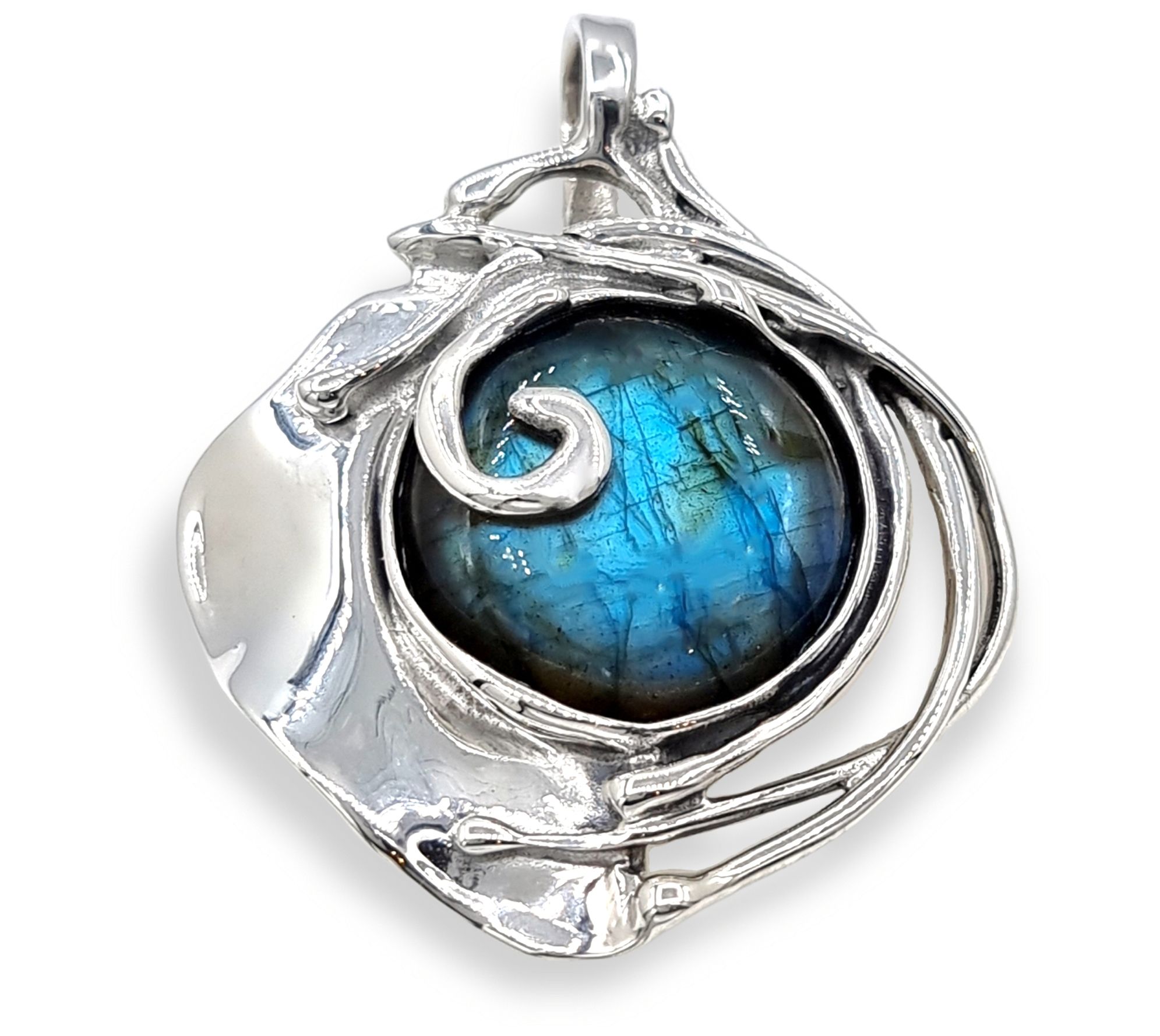 Hagit Sterling Silver and Labradorite Aurora Pe ndant