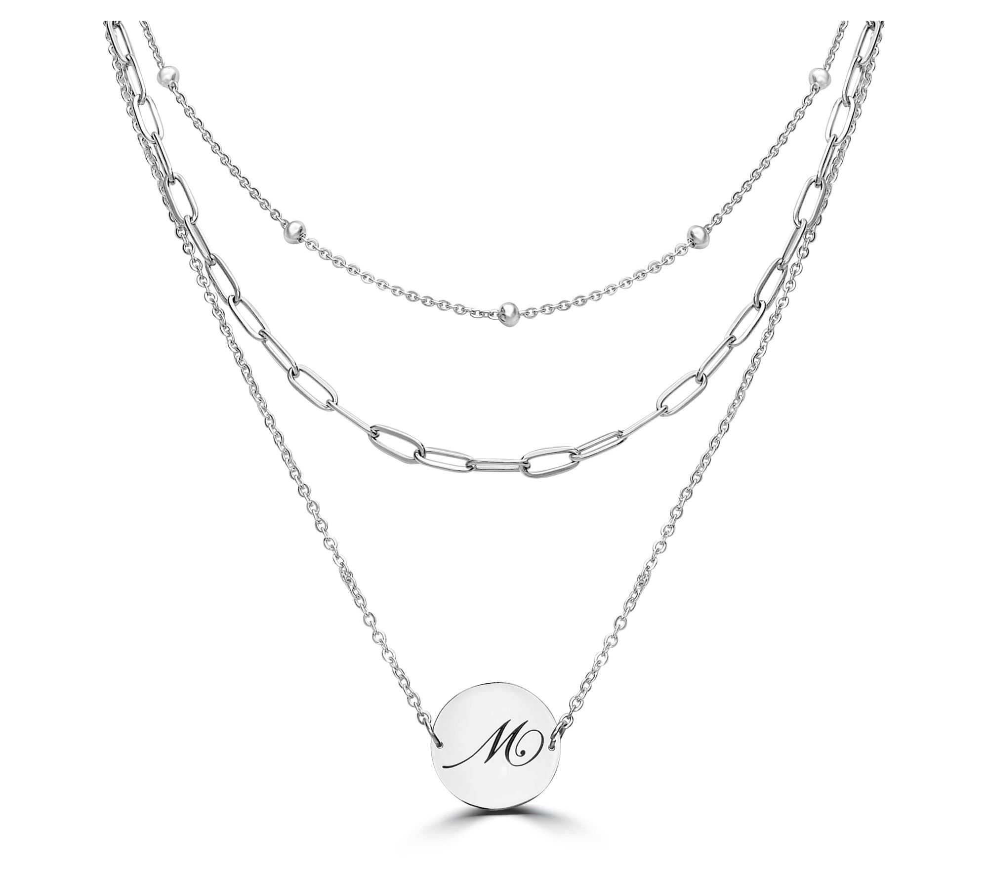 Steel by Design Multilayer Initial Necklace
