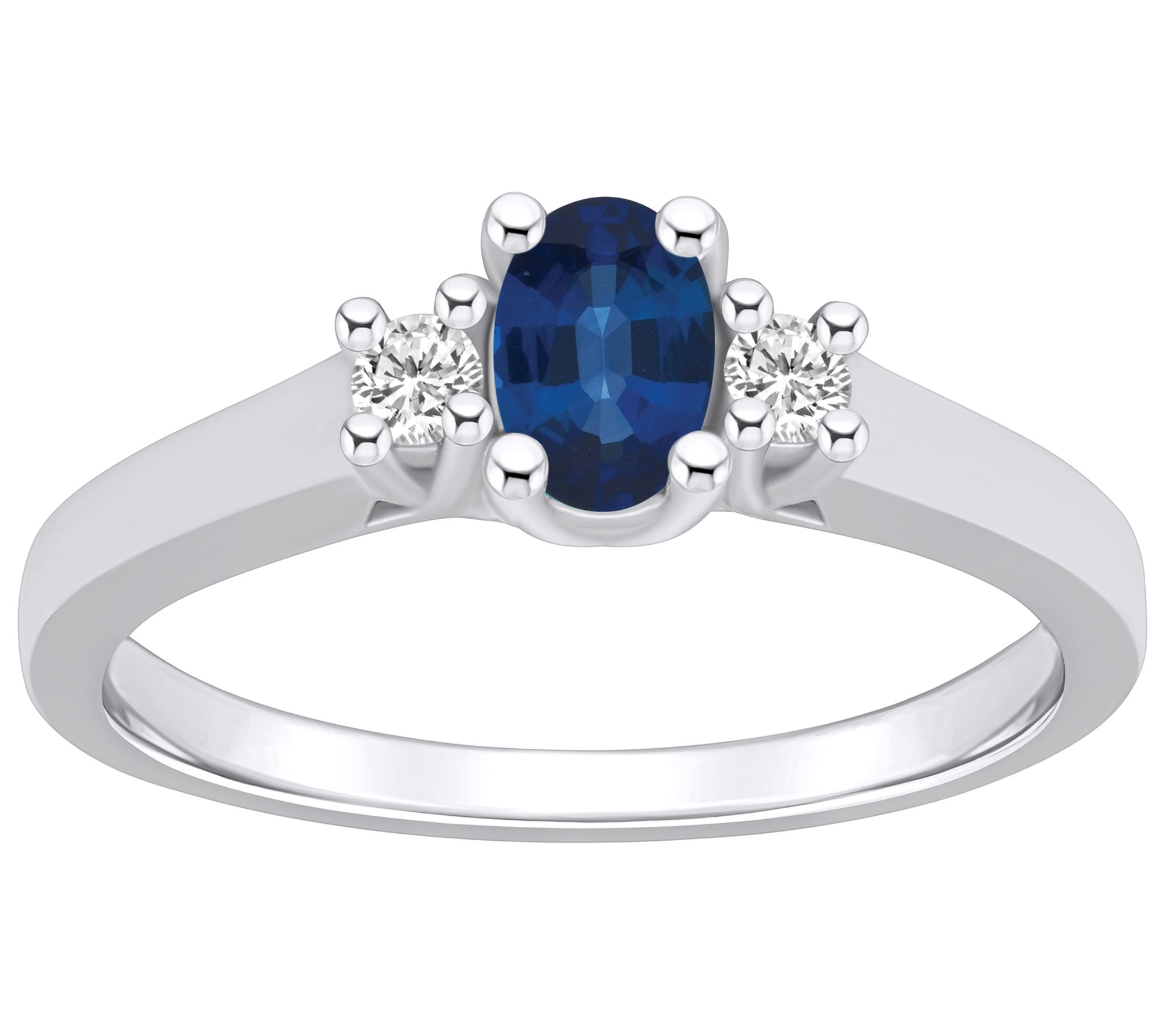 Affinity Gems Oval Gemstone & Diamond Ring, 14White Gold