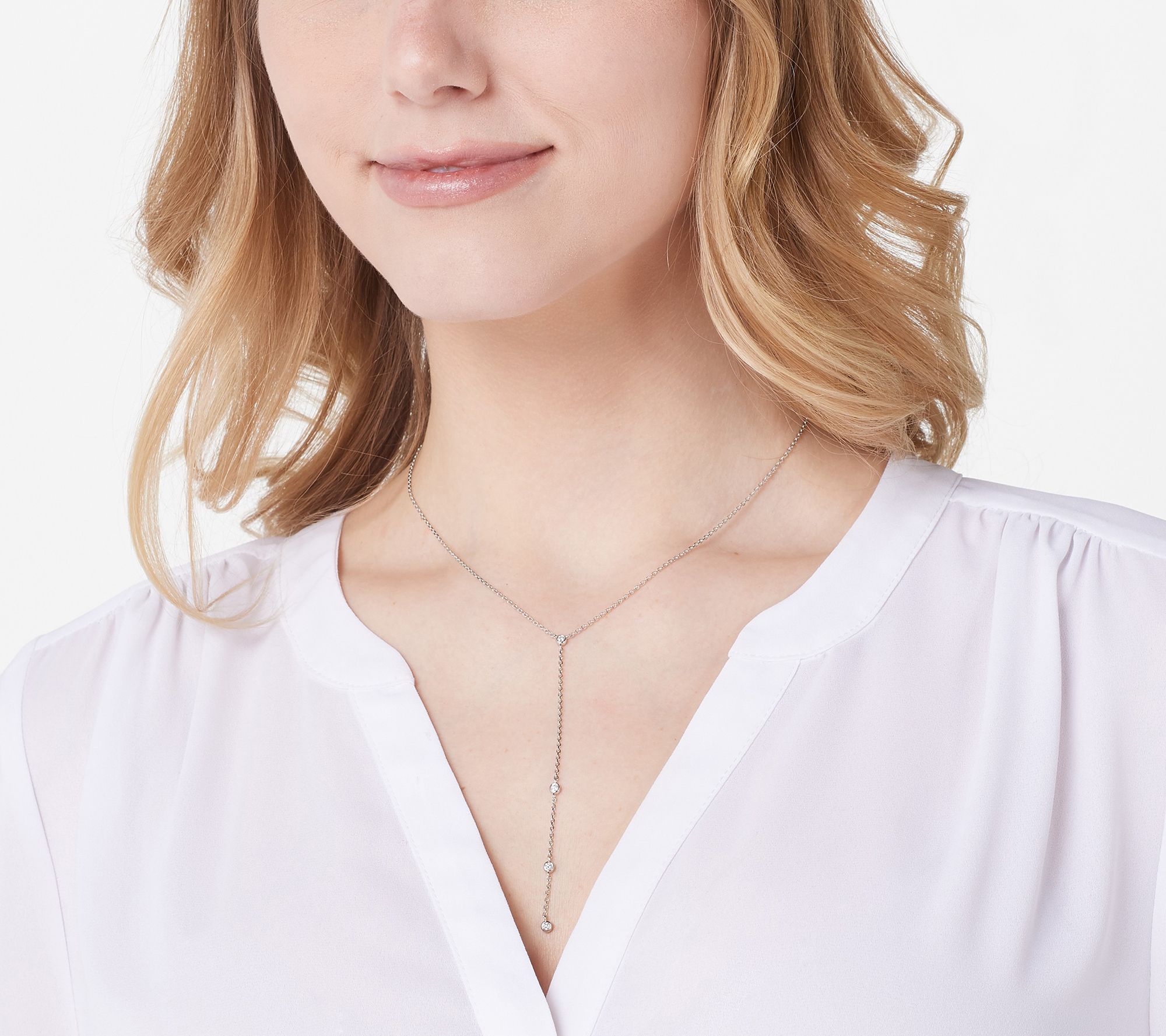 "As Is" Accents by Affinity Sterling Silver Diamond YNecklace