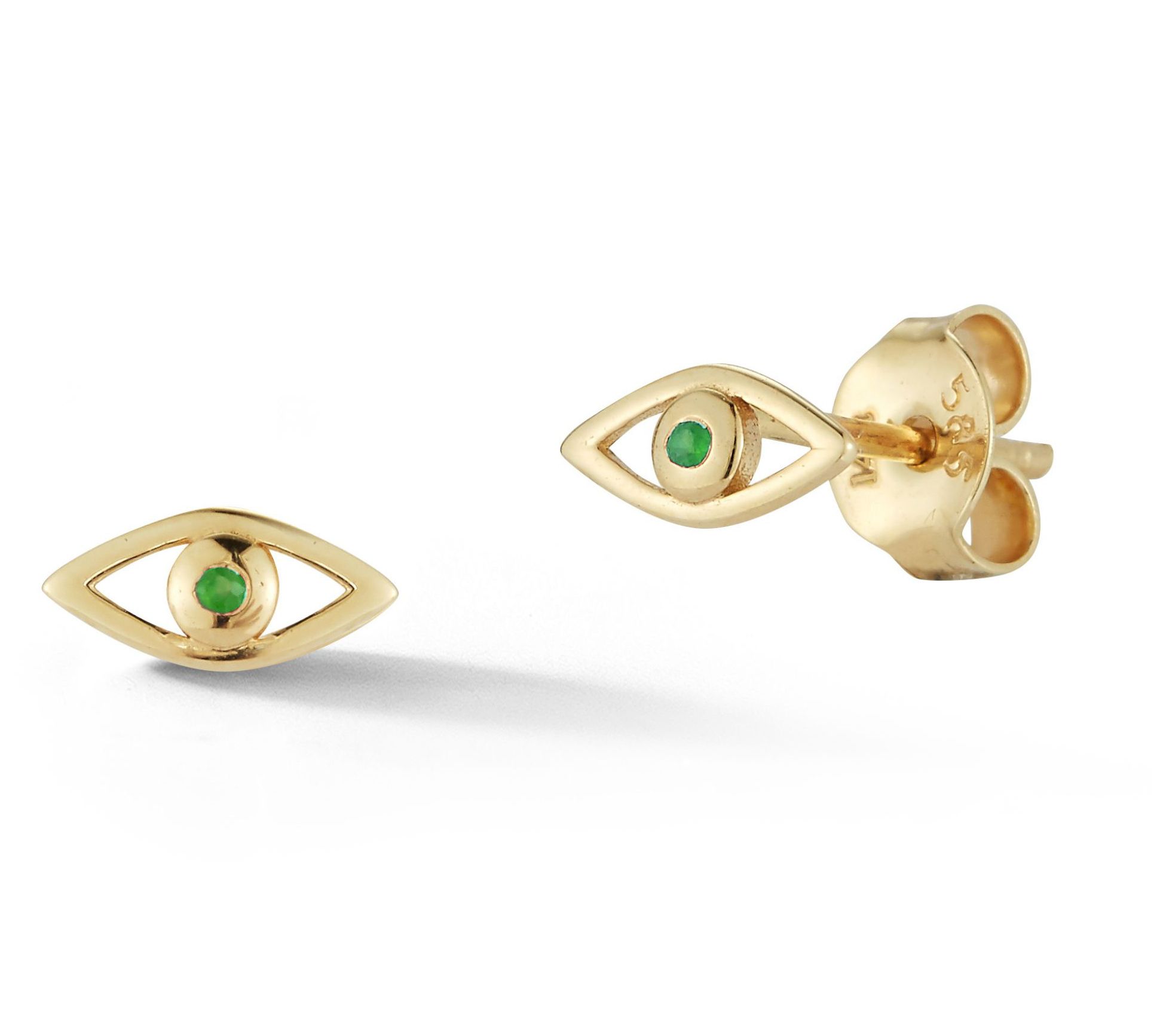 Luminosa Gold Gemstone Evil Eye Stud Earrings, 14K