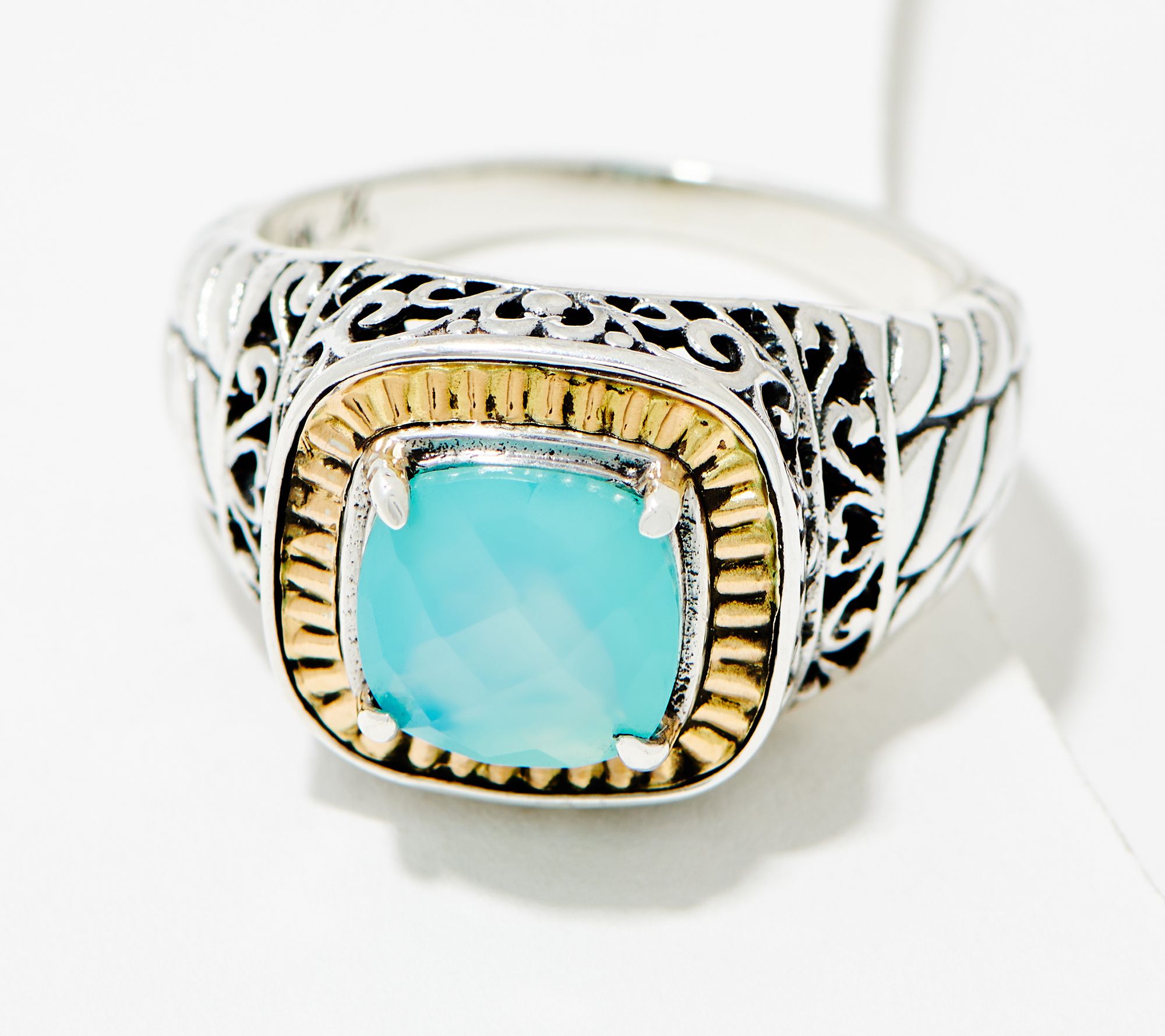  "As Is" Artisan Crafted by Robert Manse Sterling & 18K Chalcedony Ring