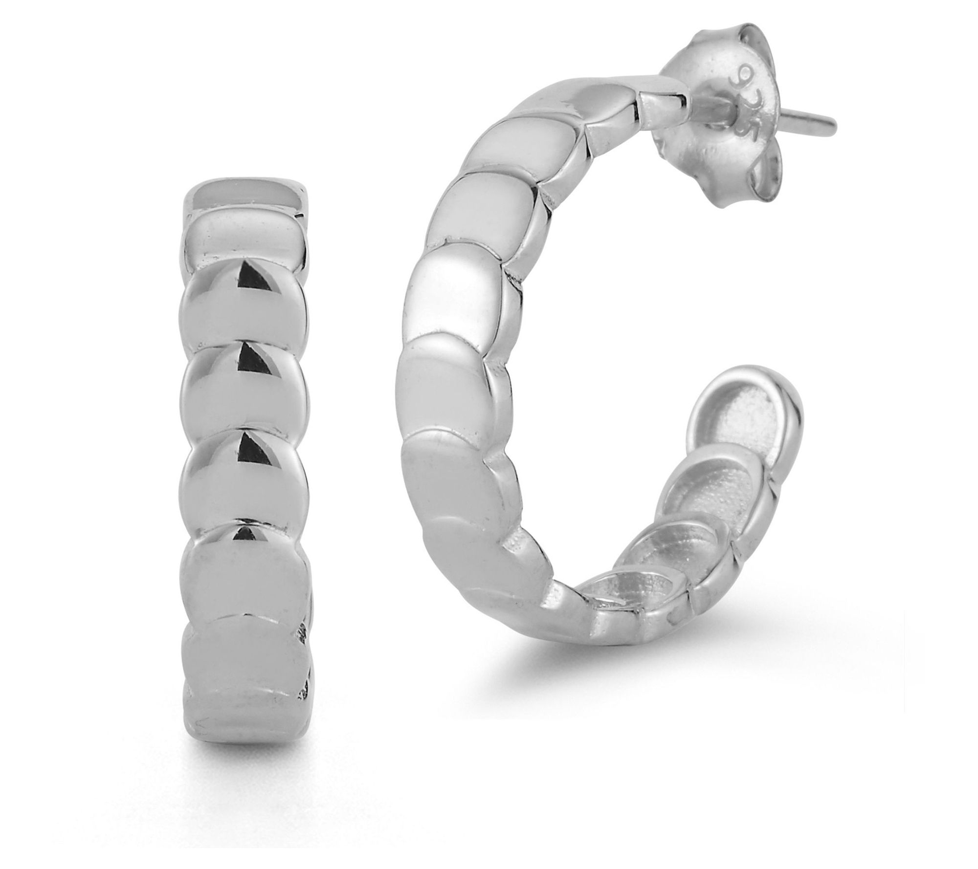 Sterlina Silver Circle Design Hoop Earrings, Sterling