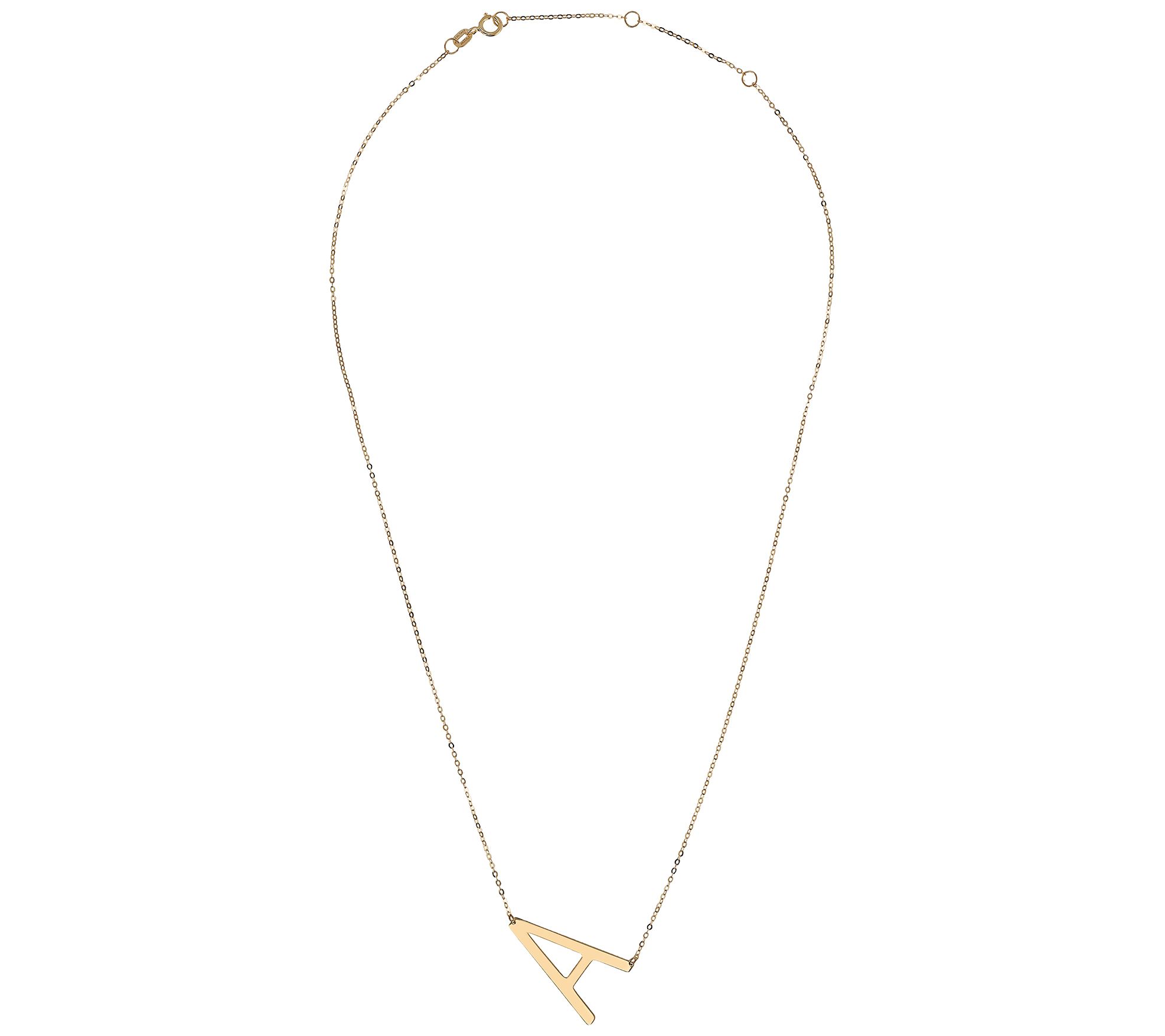 Italian Gold Initial Necklace, 14K Gold - QVC.com