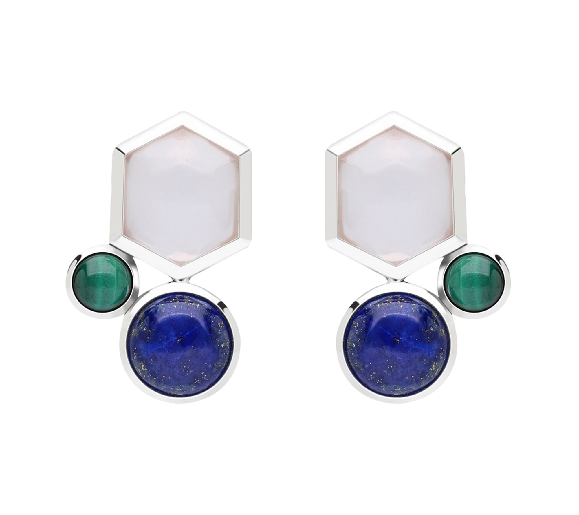 Tiffany Kay Studio Sterling Silver Gemstone Hexagon Earrings