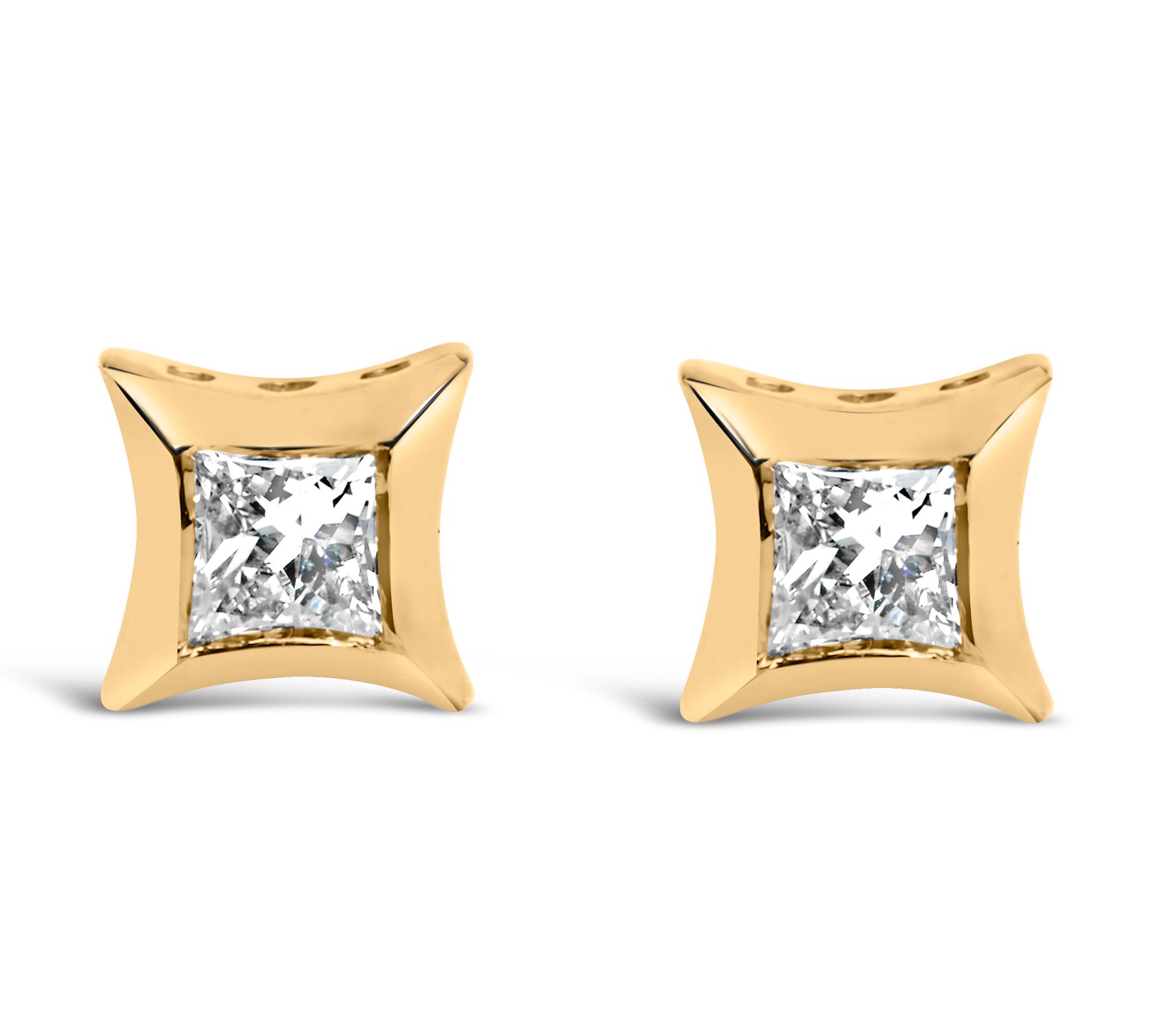 Haus of Brilliance 0.20 cttw Diamond Stud Earrings, 10K Gold
