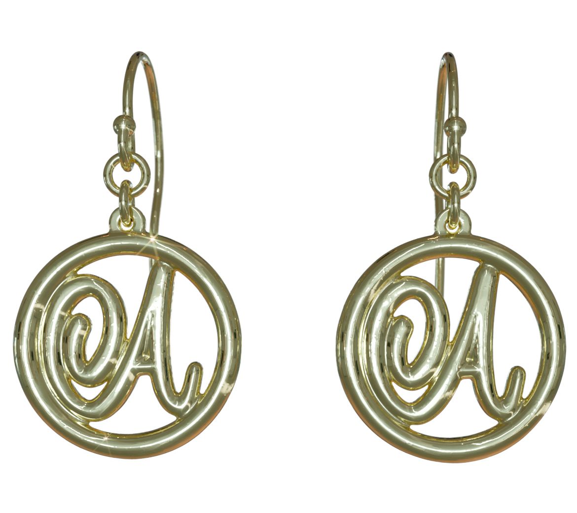 14K Gold Plated  Legacy Loop Initial Earrings