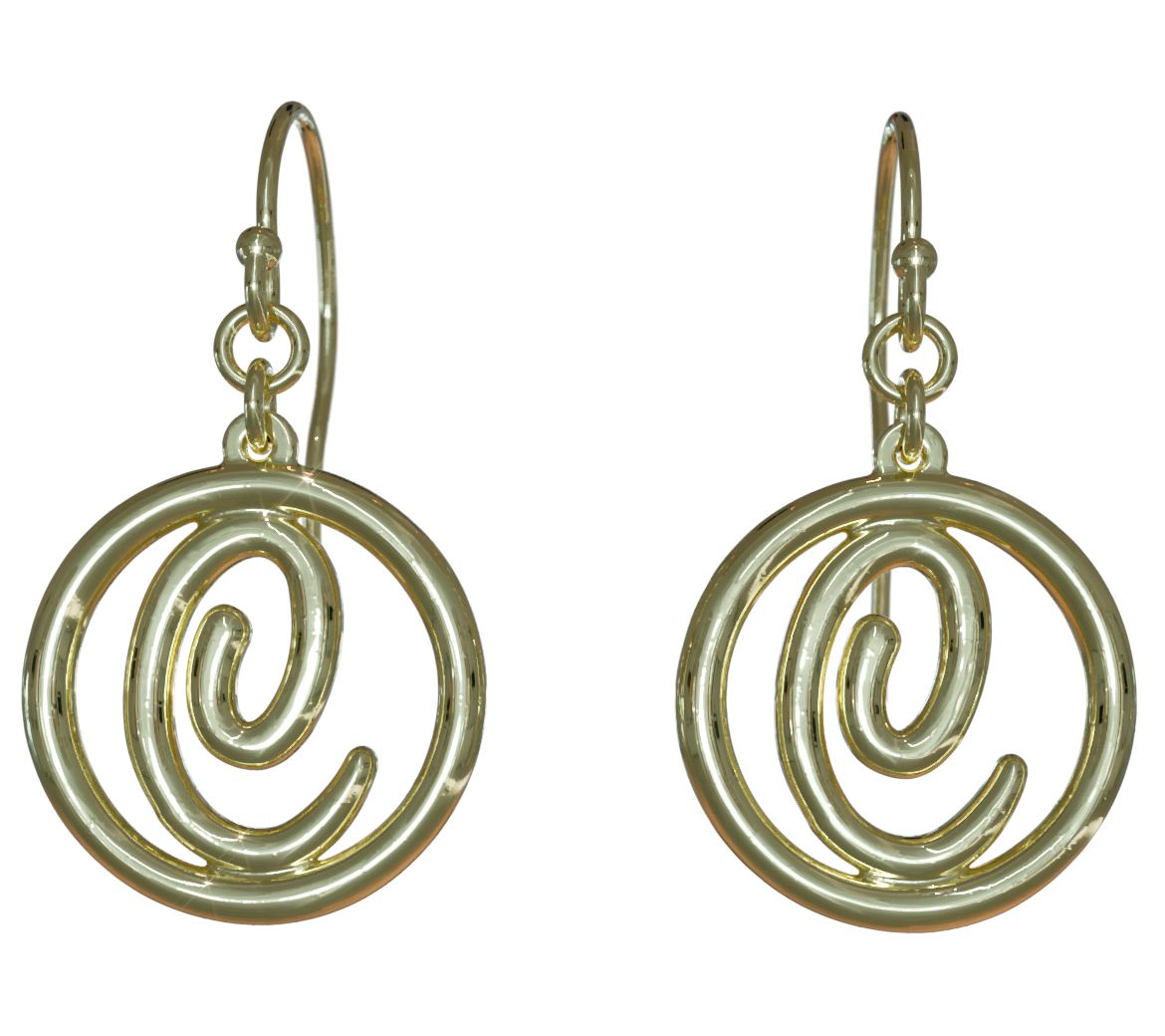 14K Gold Plated  Legacy Loop Initial Earrings