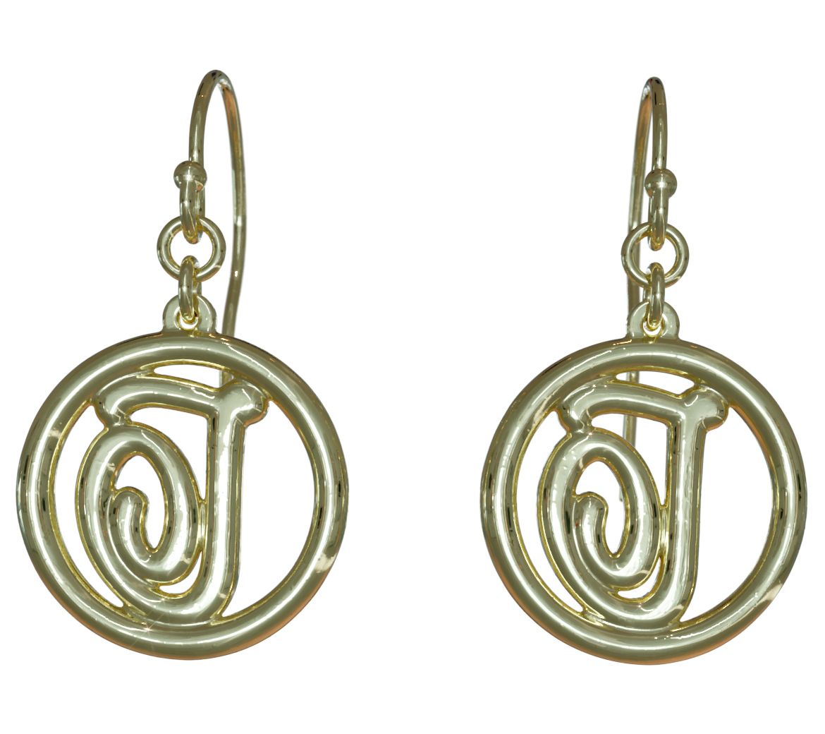 14K Gold Plated  Legacy Loop Initial Earrings