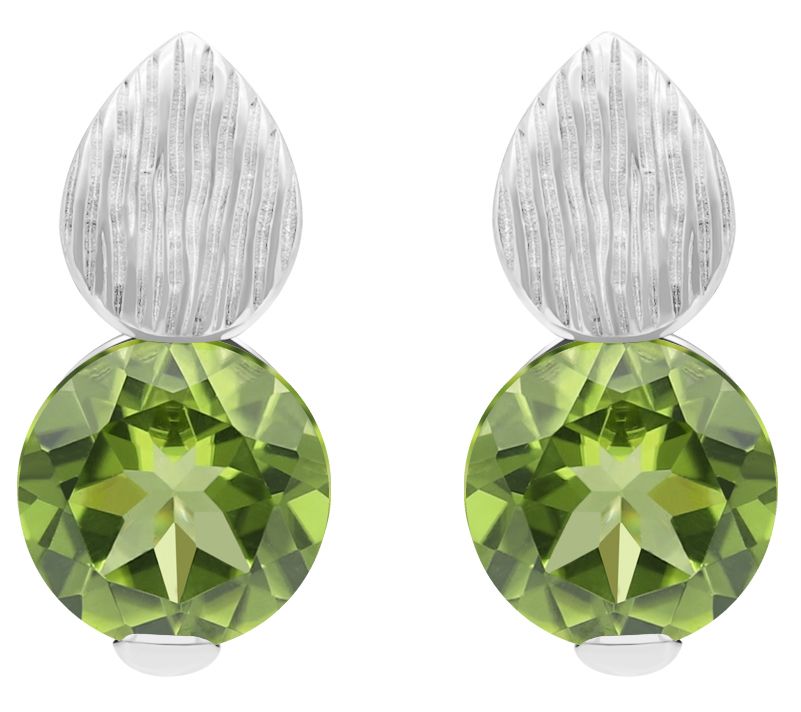 Ariva Sterling Silver Swiss Peridot Windsor Earrings