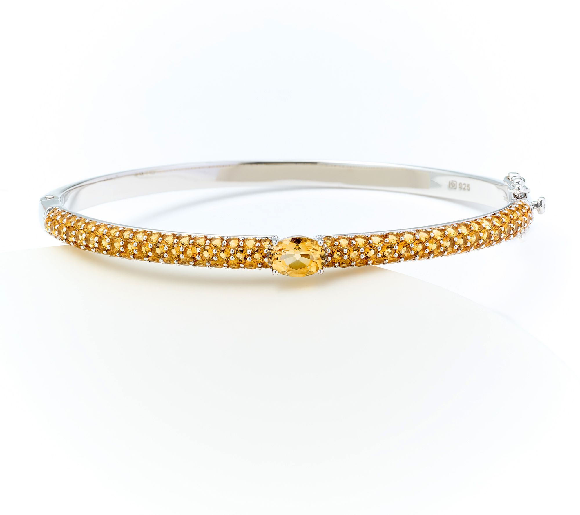 Affinity Gems Oval Gemstone Bangle, Sterling Silver
