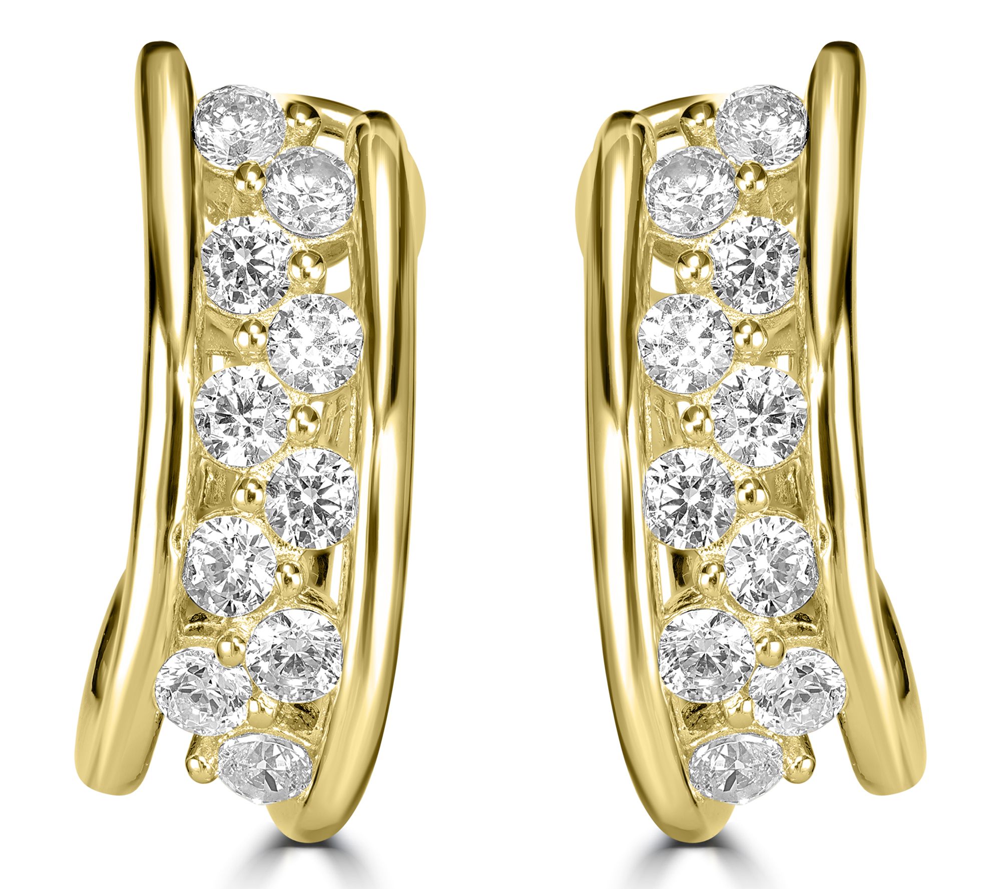 Diamoniqie x Kathy Levine 1.20 cttw Hoop Earrings, Sterling