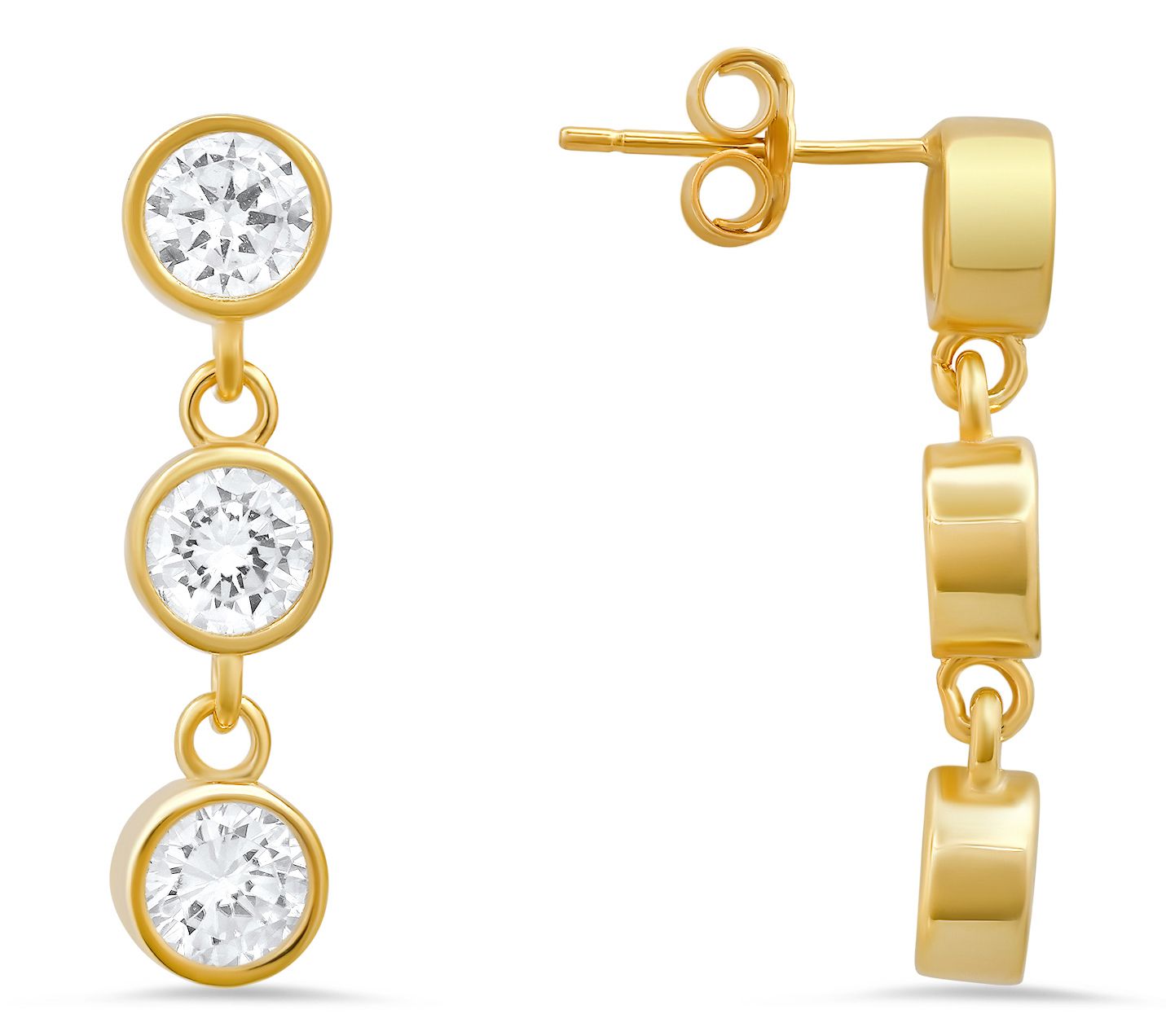 Diamonique 2.70 cttw Dangling Earrings, Sterling Silver