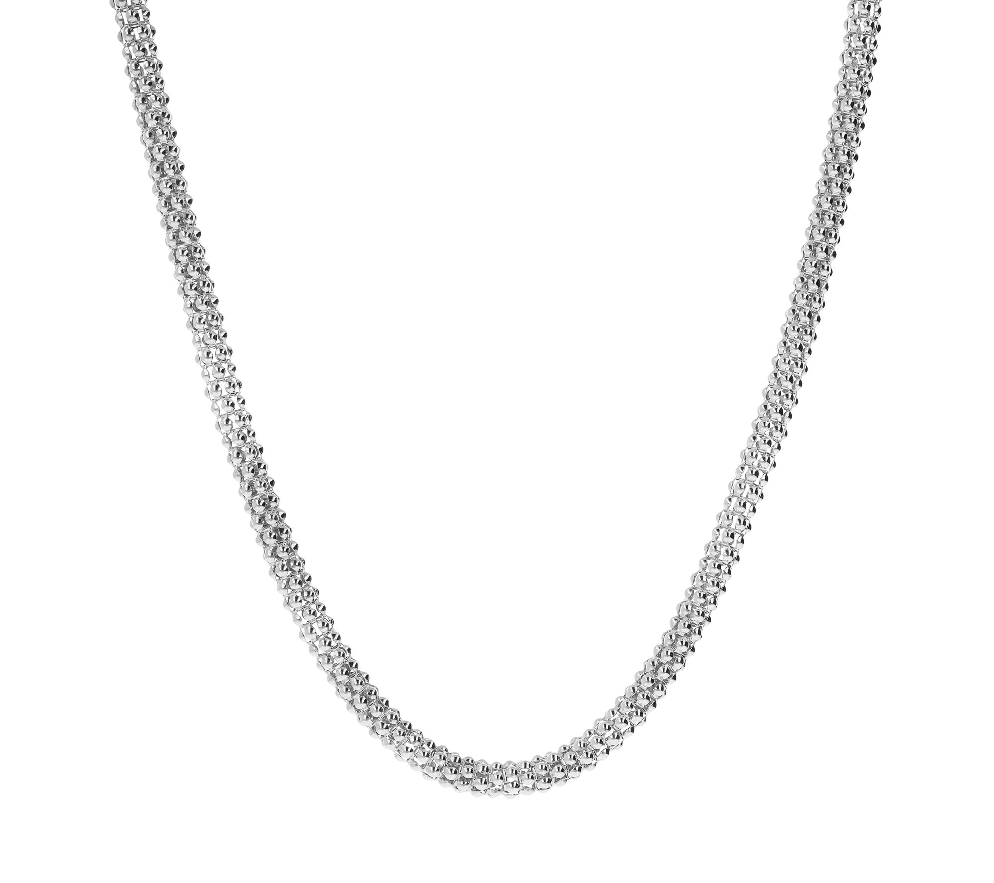 Italian Silver 22" Popcorn Chain Necklace, Sterling