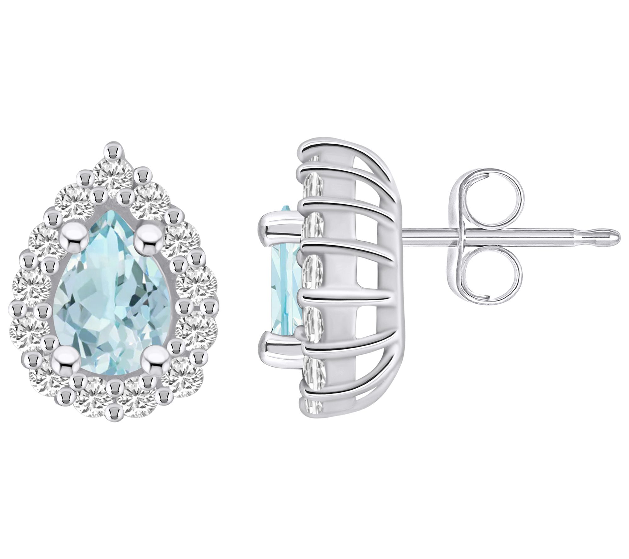 Affinity Gems Pear Cut Gemstone & Diamond Button Earrings, 14K