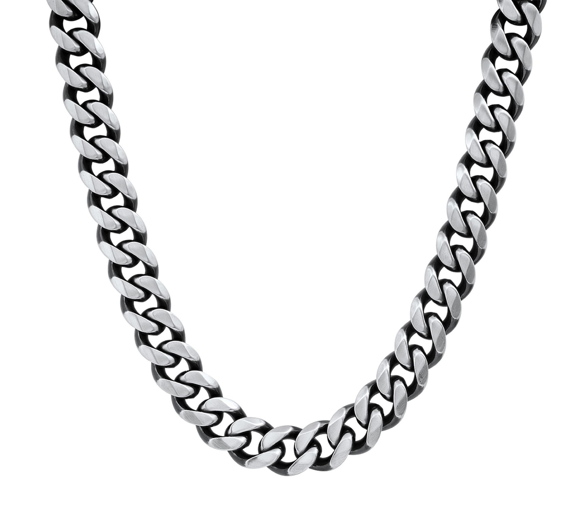 Steel By Design Men's Two-Tone Curb Chain Necklace