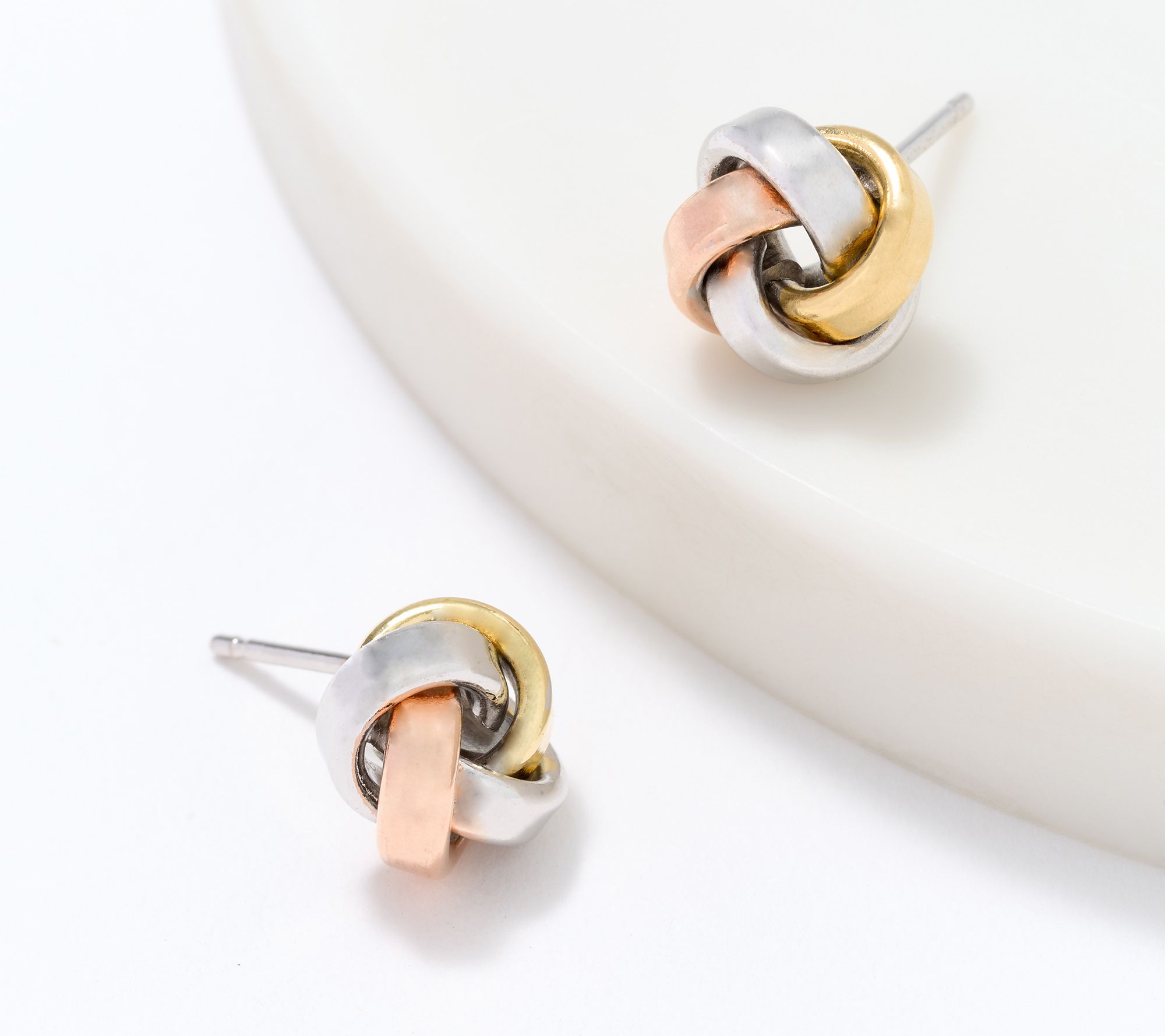 "As Is" David Markstein Bronze Love Knot Stud Earrings