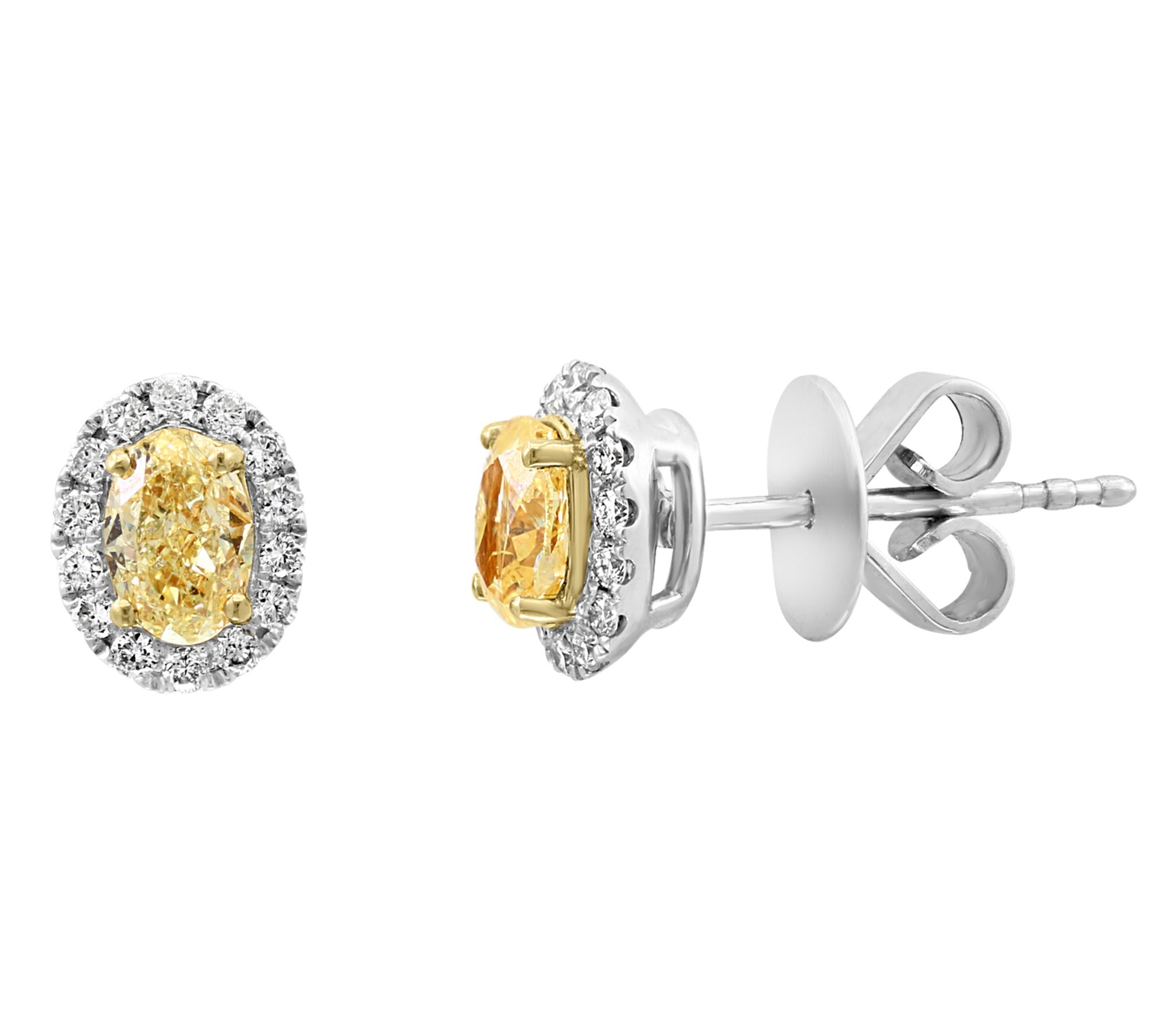 Effy Yellow & White Diamond Earrings, 14K Gold