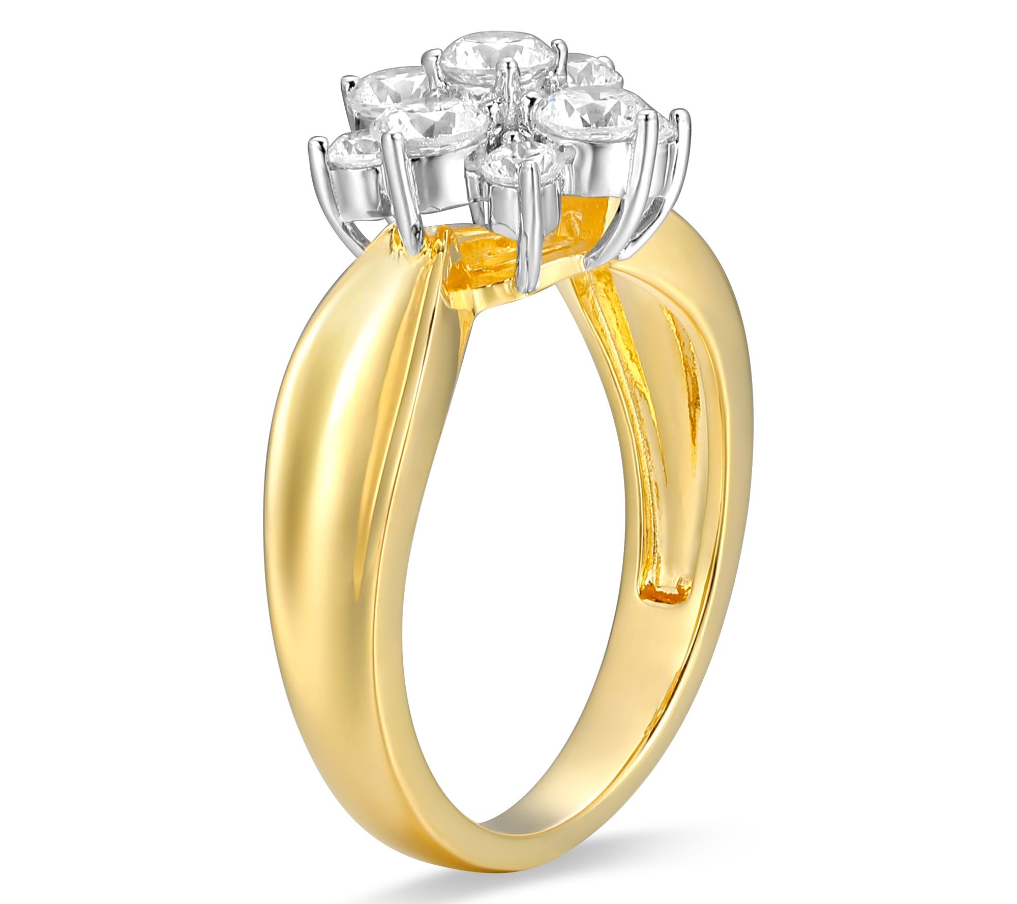 Emerald-Cut Citrine & White Lab-Created Sapphire Ring