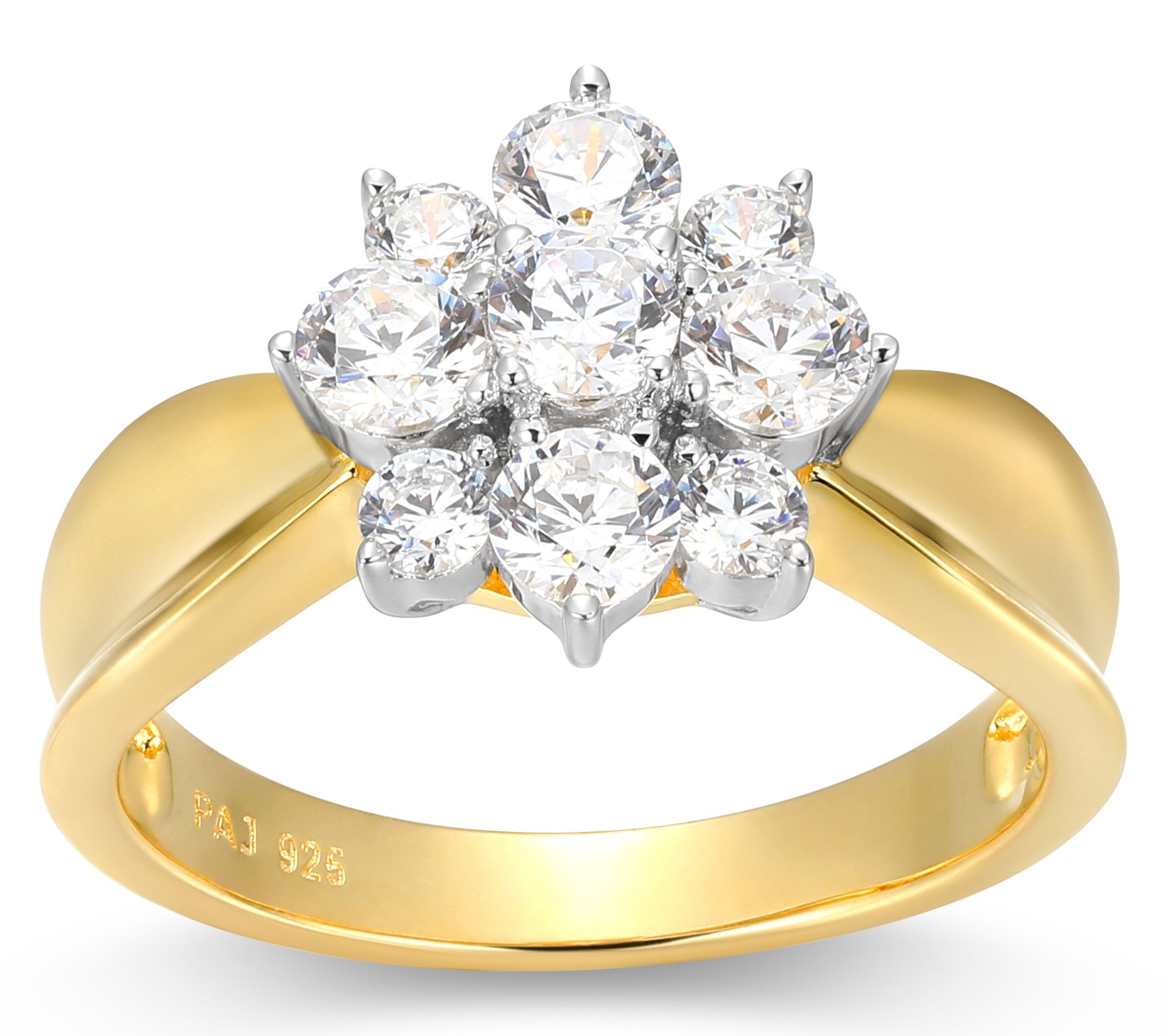 Sterling Silver 0.90 cttw Moissanite Flower Ring