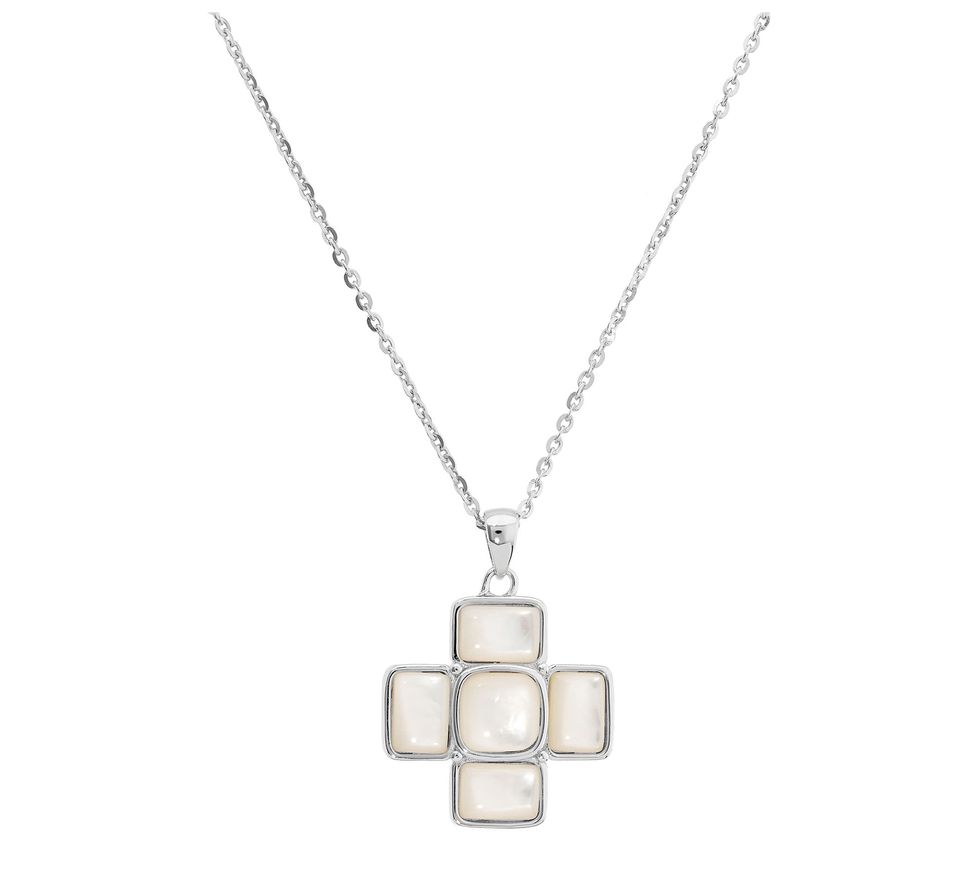 David Markstein Sterling Mother of Pearl CrossNecklace