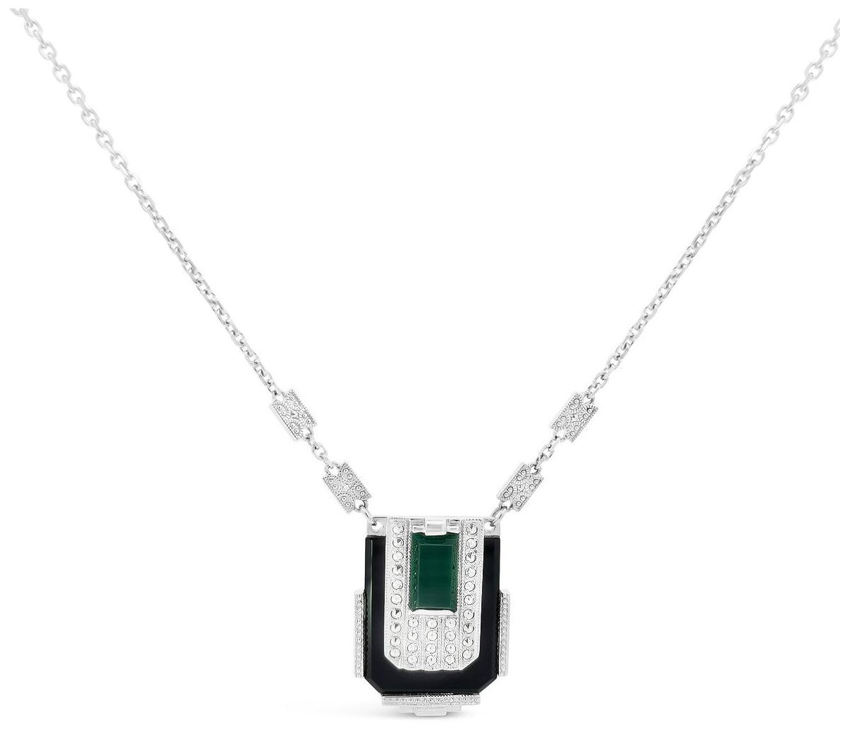 Dallas Prince Sterling Chrome & Multi-GemstoneNecklace