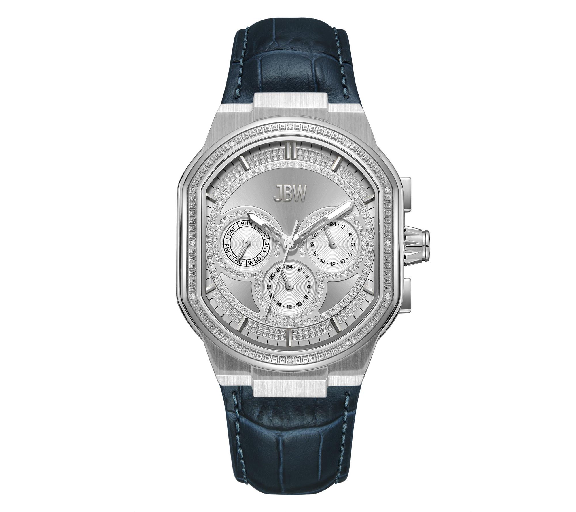  JBW Men's Orion Automatic Stainless Diamond Blue Band Watch
