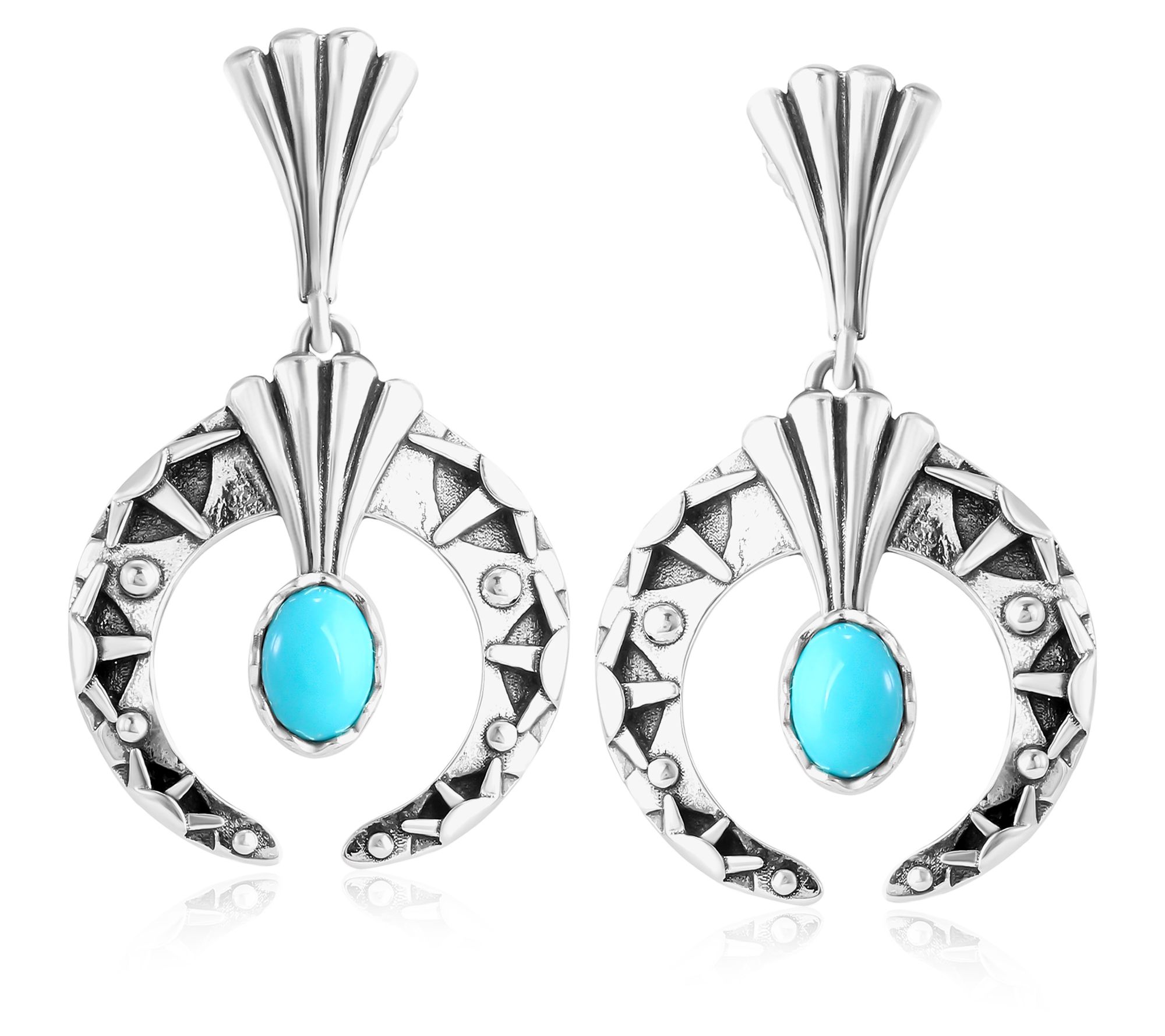 Fritz Casuse Sterling Silver Oval Gemstone NajaEarrings