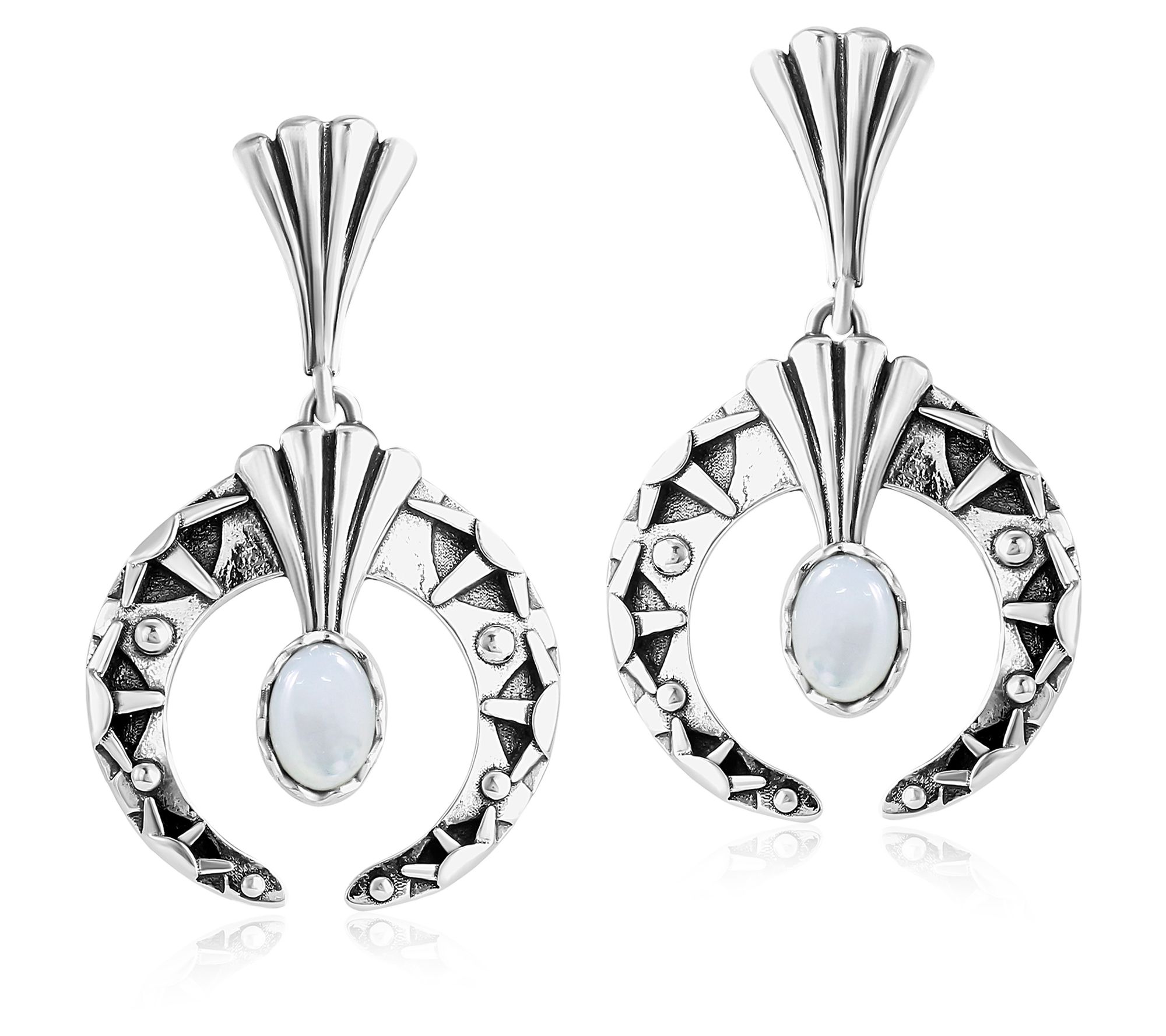 Fritz Casuse Sterling Silver Oval Gemstone NajaEarrings