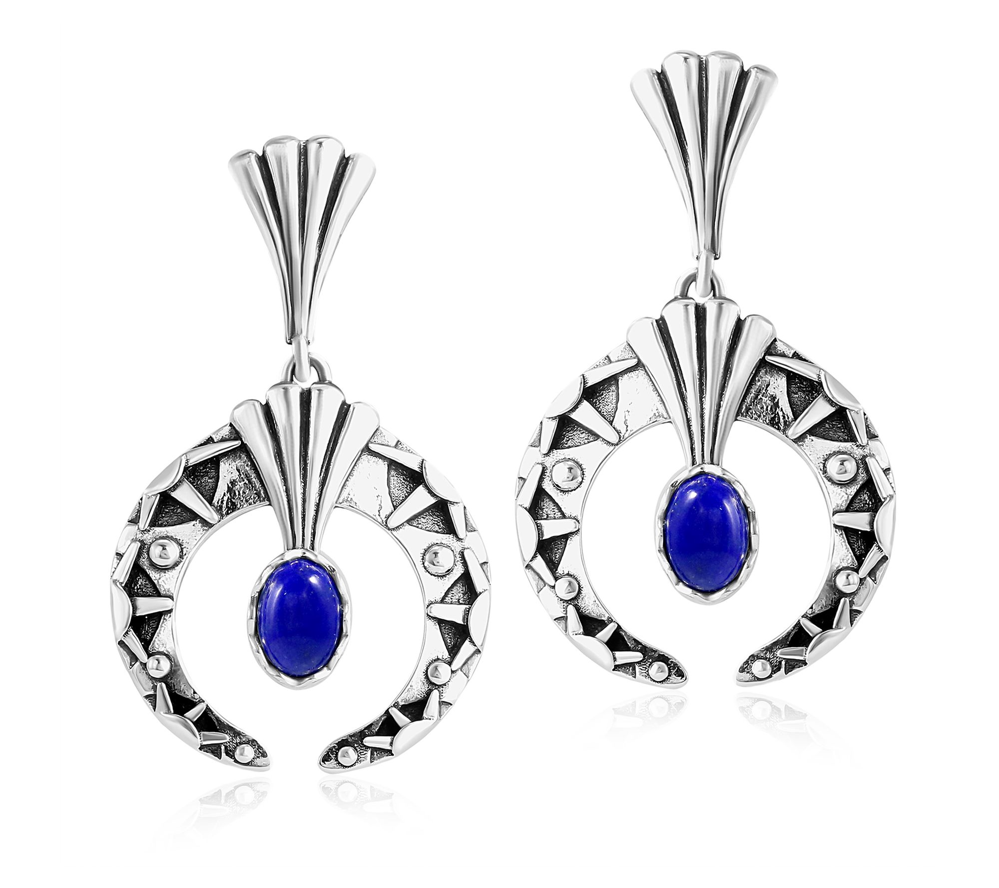 Fritz Casuse Sterling Silver Oval Gemstone NajaEarrings