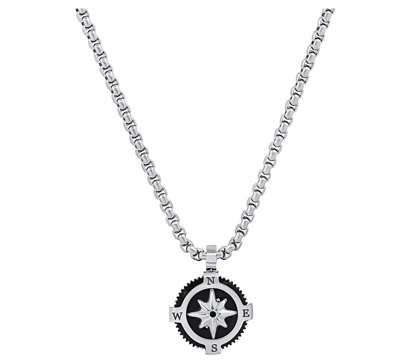 Steel By Design Men's Compass Pendant w/ Chain