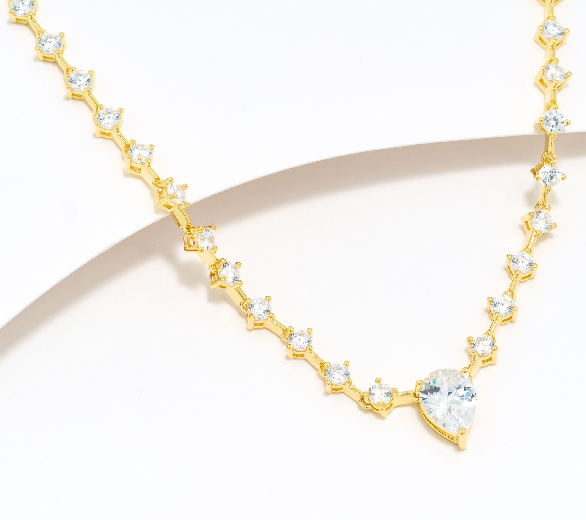 "As Is" Diamonique Mixed Cut Tennnis Necklace,Sterl