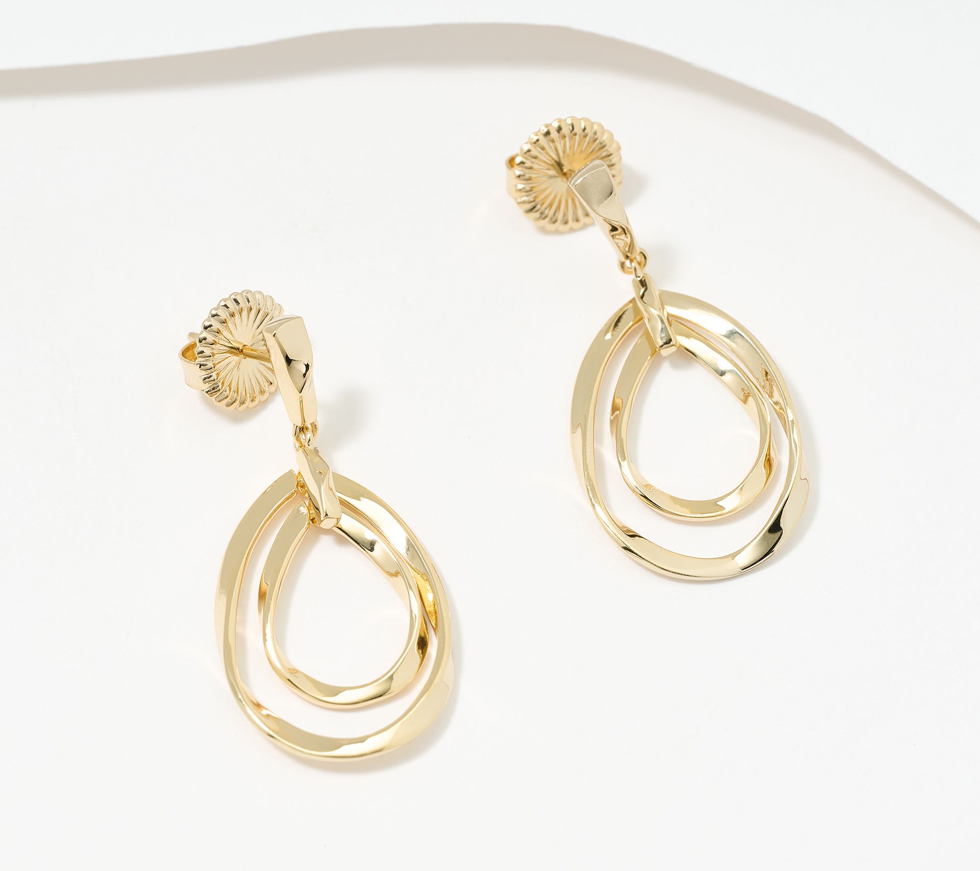 Christian James by Scott Grimes 14K Gold Clad Double Ripple Earrings