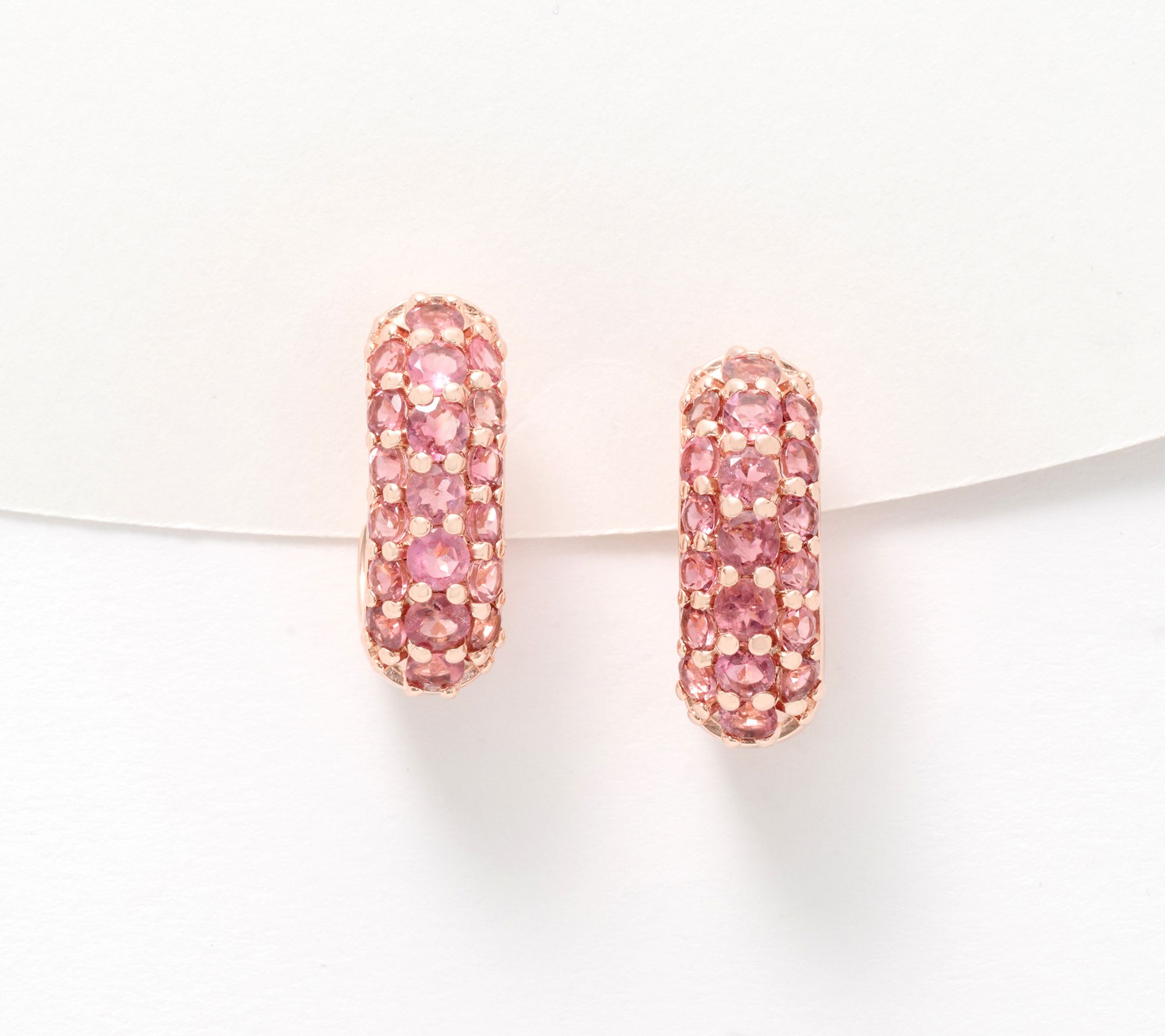 Affinity Gems Exotic Bright Pave J-Hoop Earrings Sterling Silver