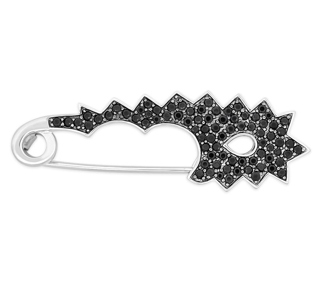 Margo Manhattan Sterling Silver Black Spinel Frauke Pin