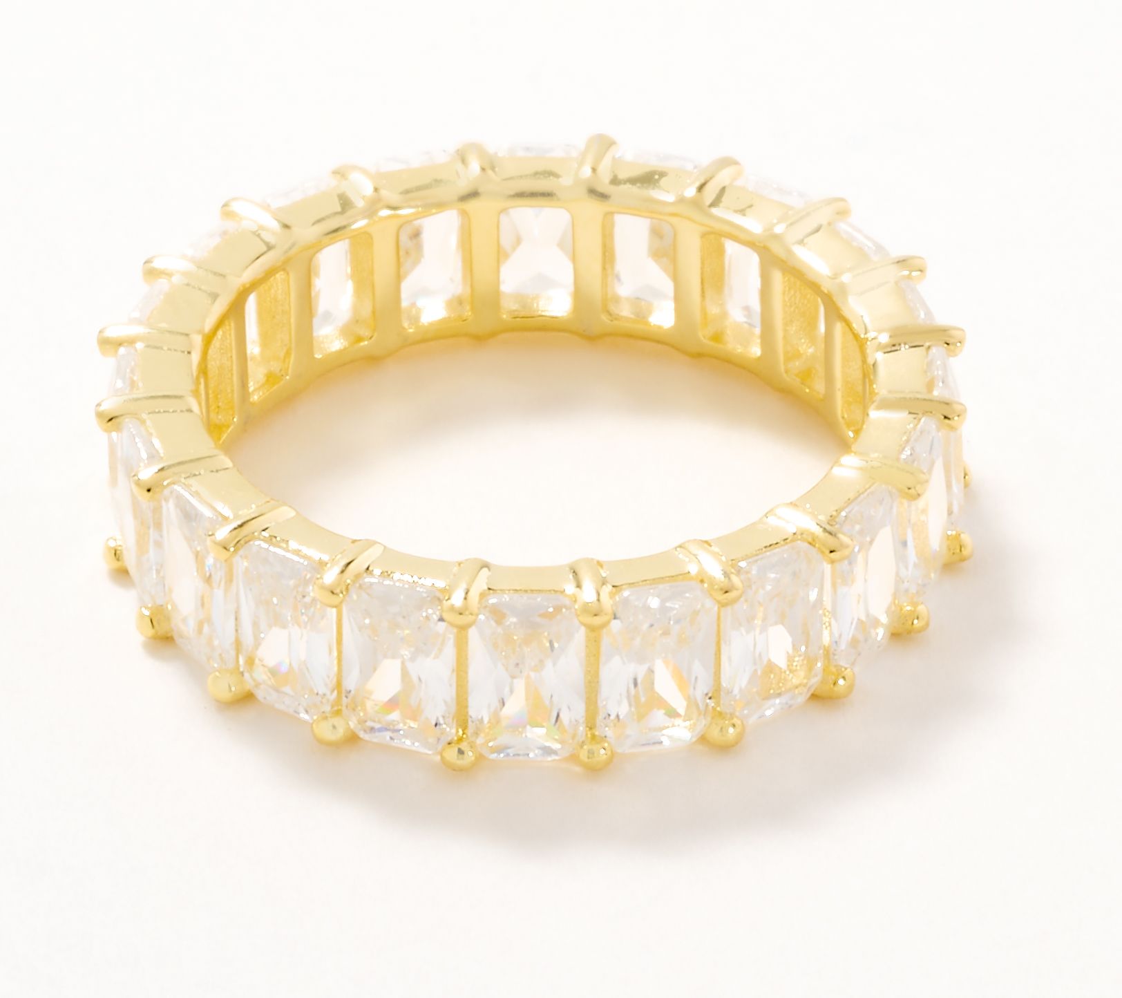 Diamonique Classics Baguette Eternity Band Ring, Sterling