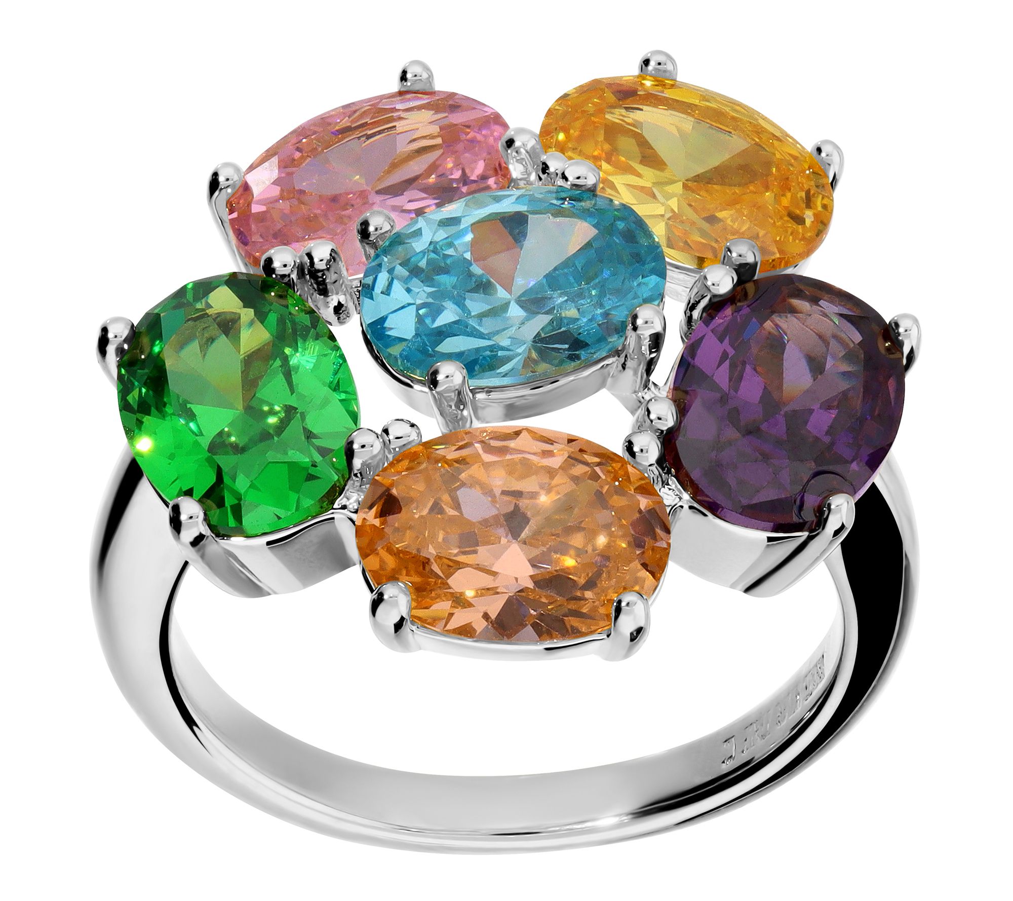 Diamonique x Bronzo Italia Cocktail Ring, 18K Gold Plated