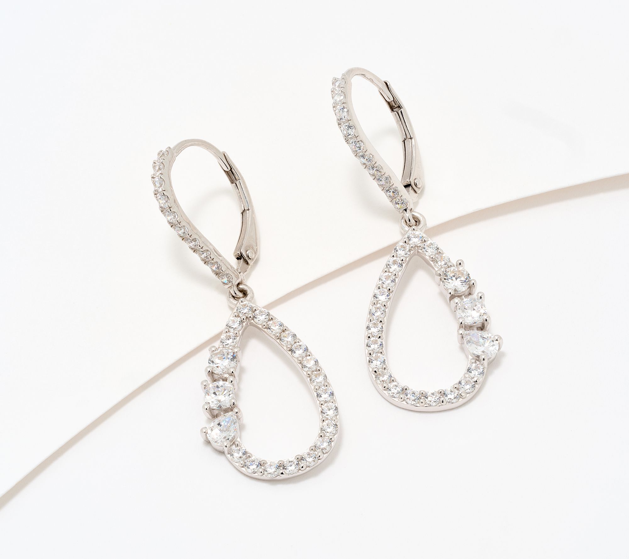 Diamonique x Kathy Levine Fancy That Dangle Earrings Sterling Silver