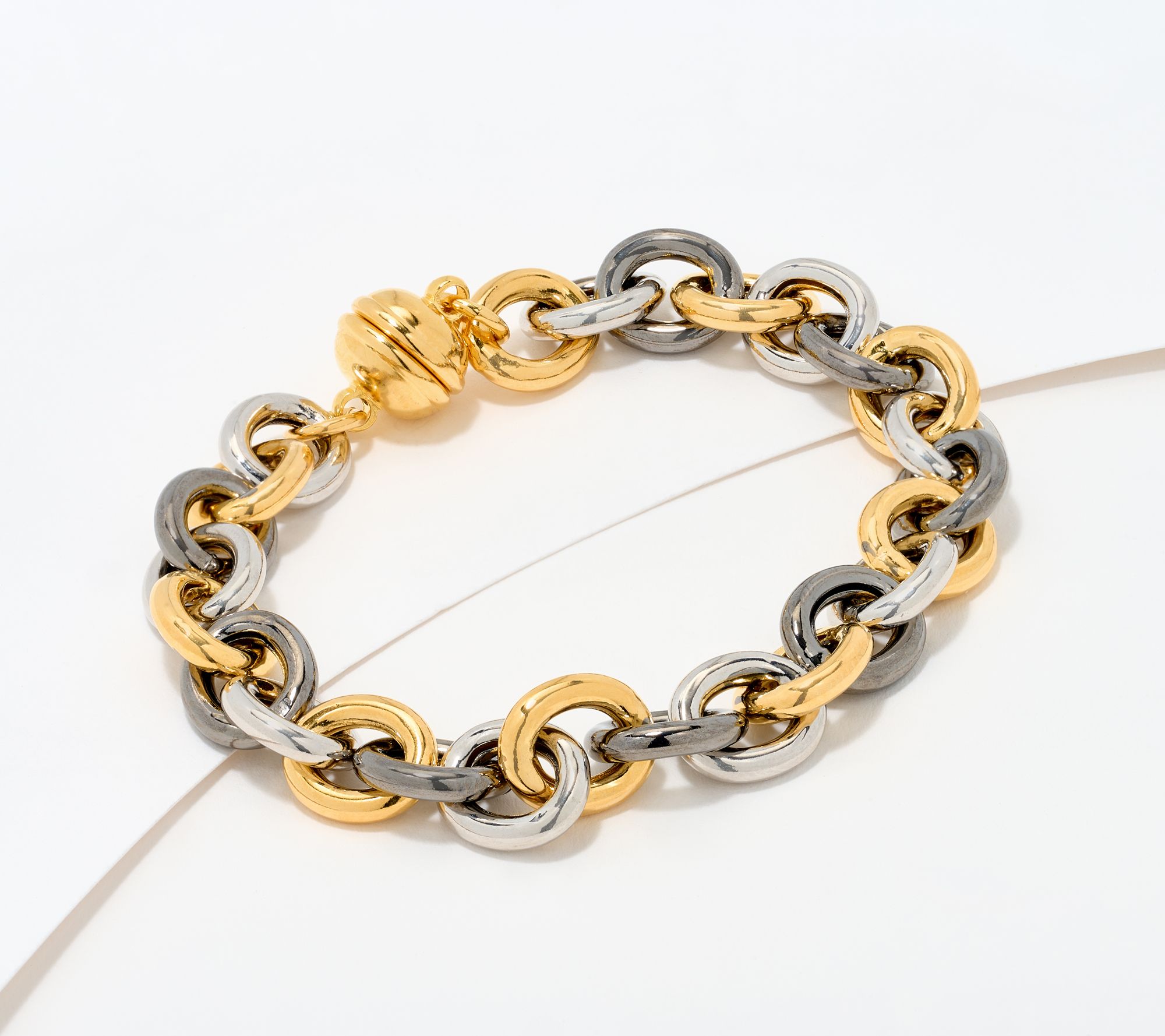 "As Is" David Markstein Bronze Status Magnetic Rolo Bracelet
