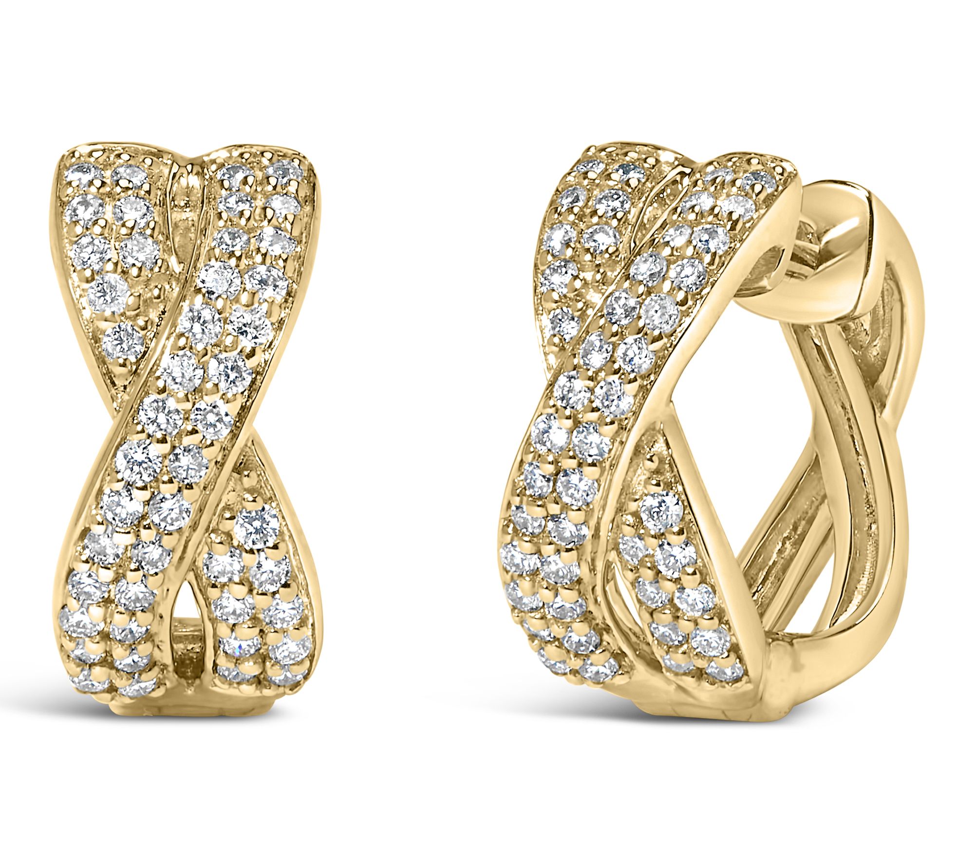 Haus of Brilliance0.35 cttw Diamond Huggie HoopEarrings, 10K