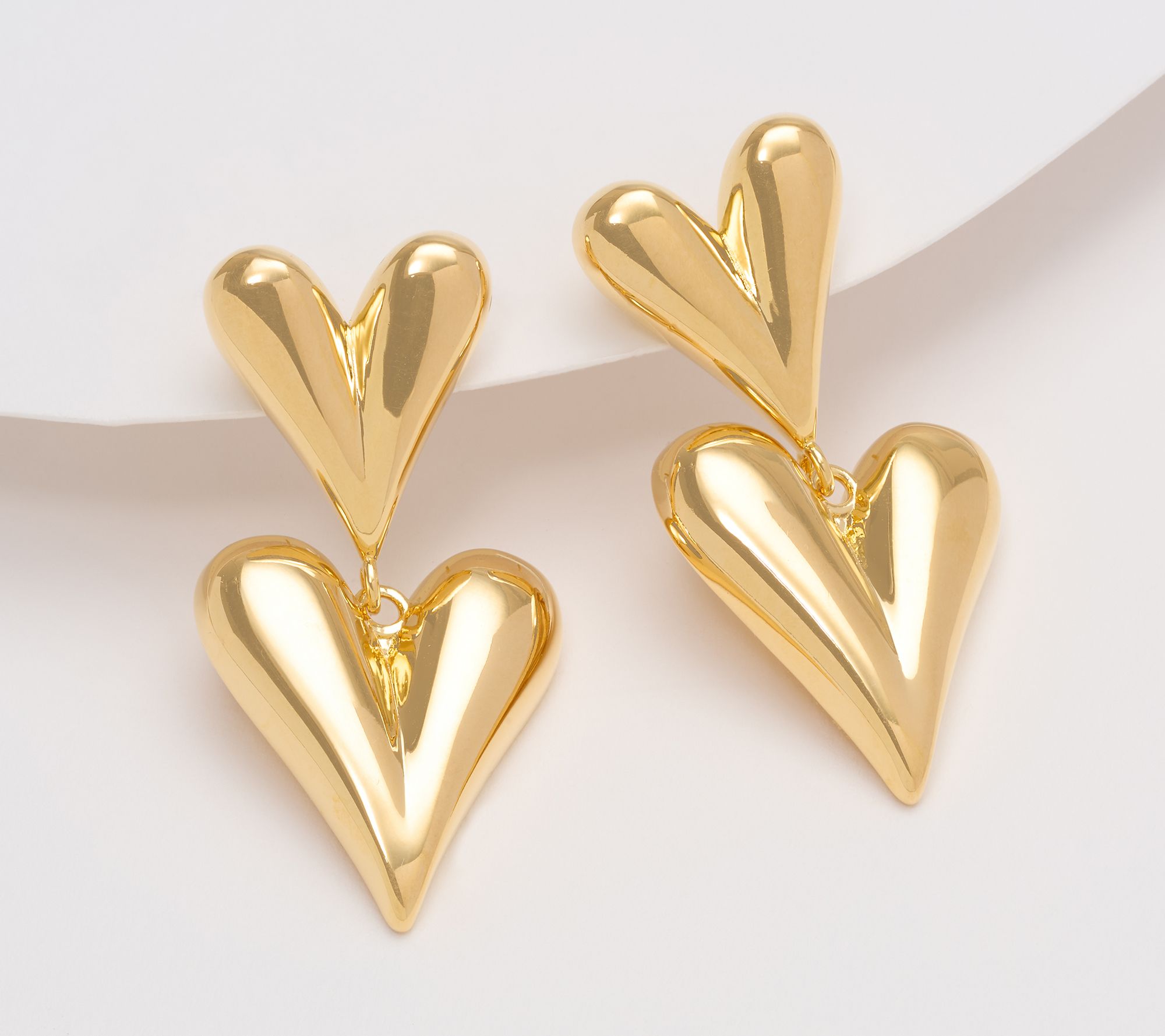 David Markstein Bronze Luxe Double Heart Earrings