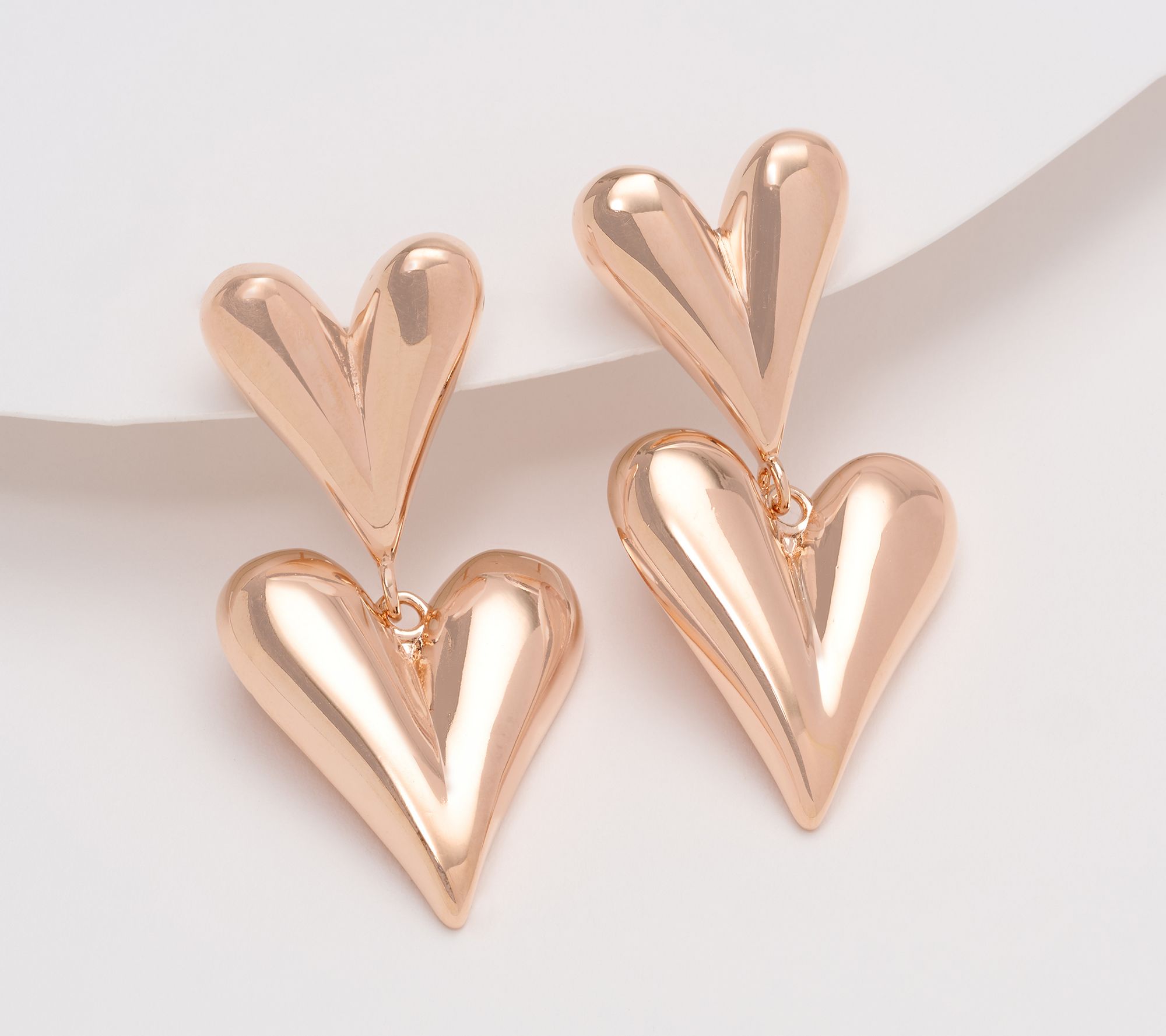 David Markstein Bronze Luxe Double Heart Earrings