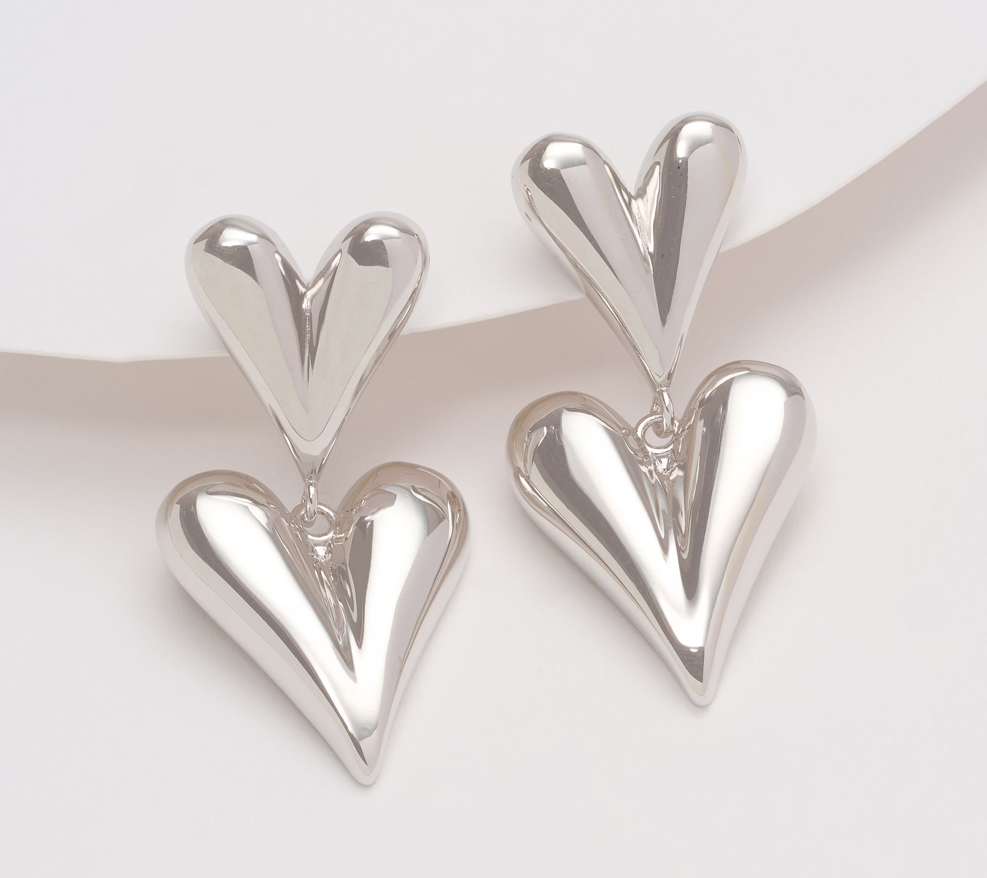 David Markstein Bronze Luxe Double Heart Earrings