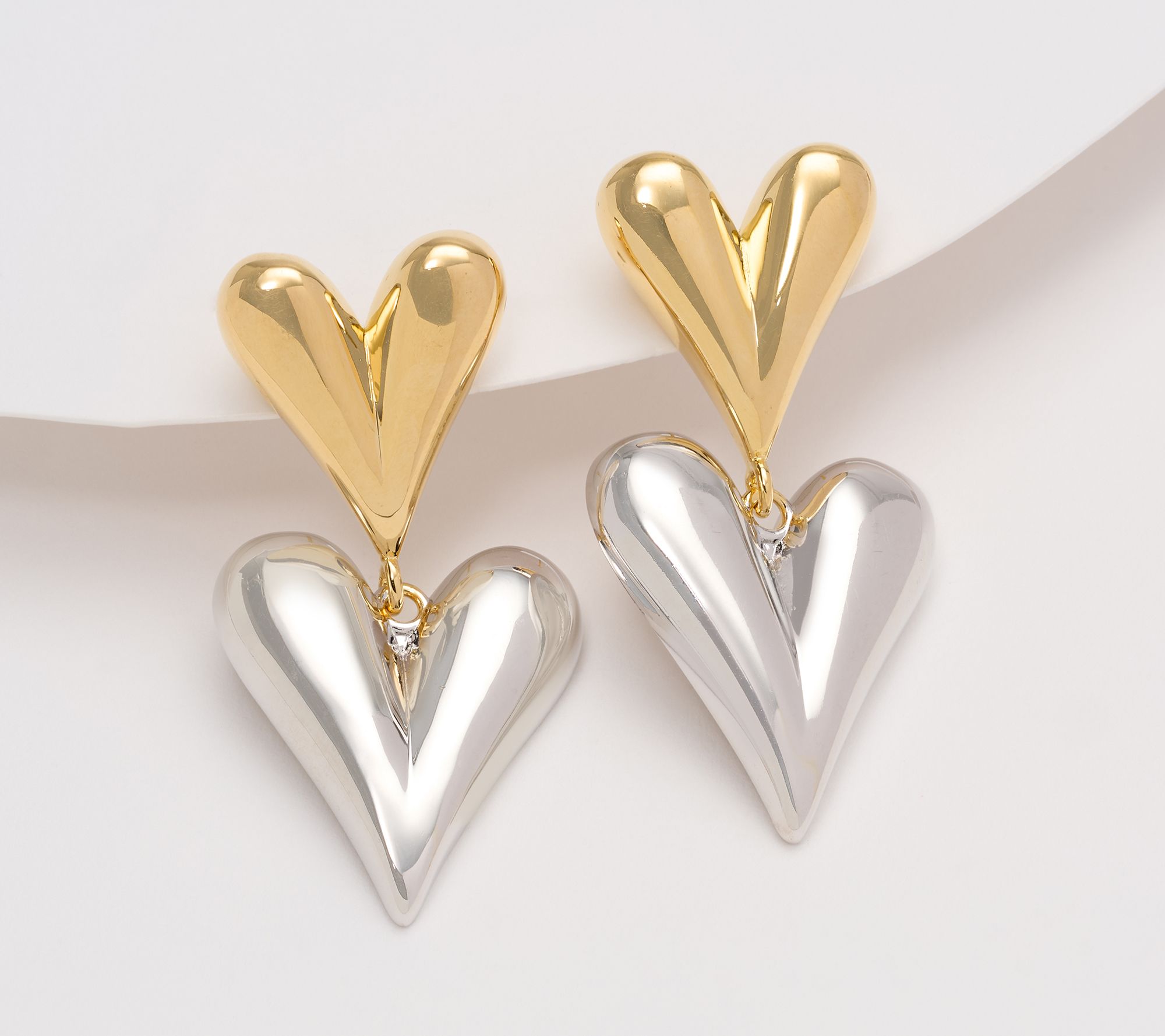 David Markstein Bronze Luxe Double Heart Earrings