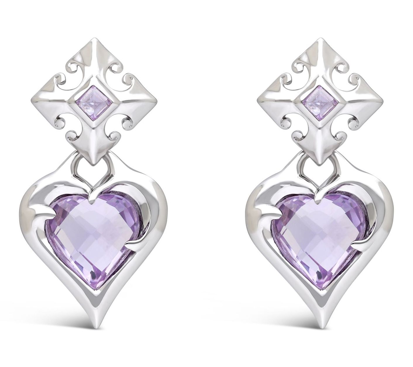 Margo Manhattan Sterling Silver Pink Amethyst Faith Earrings