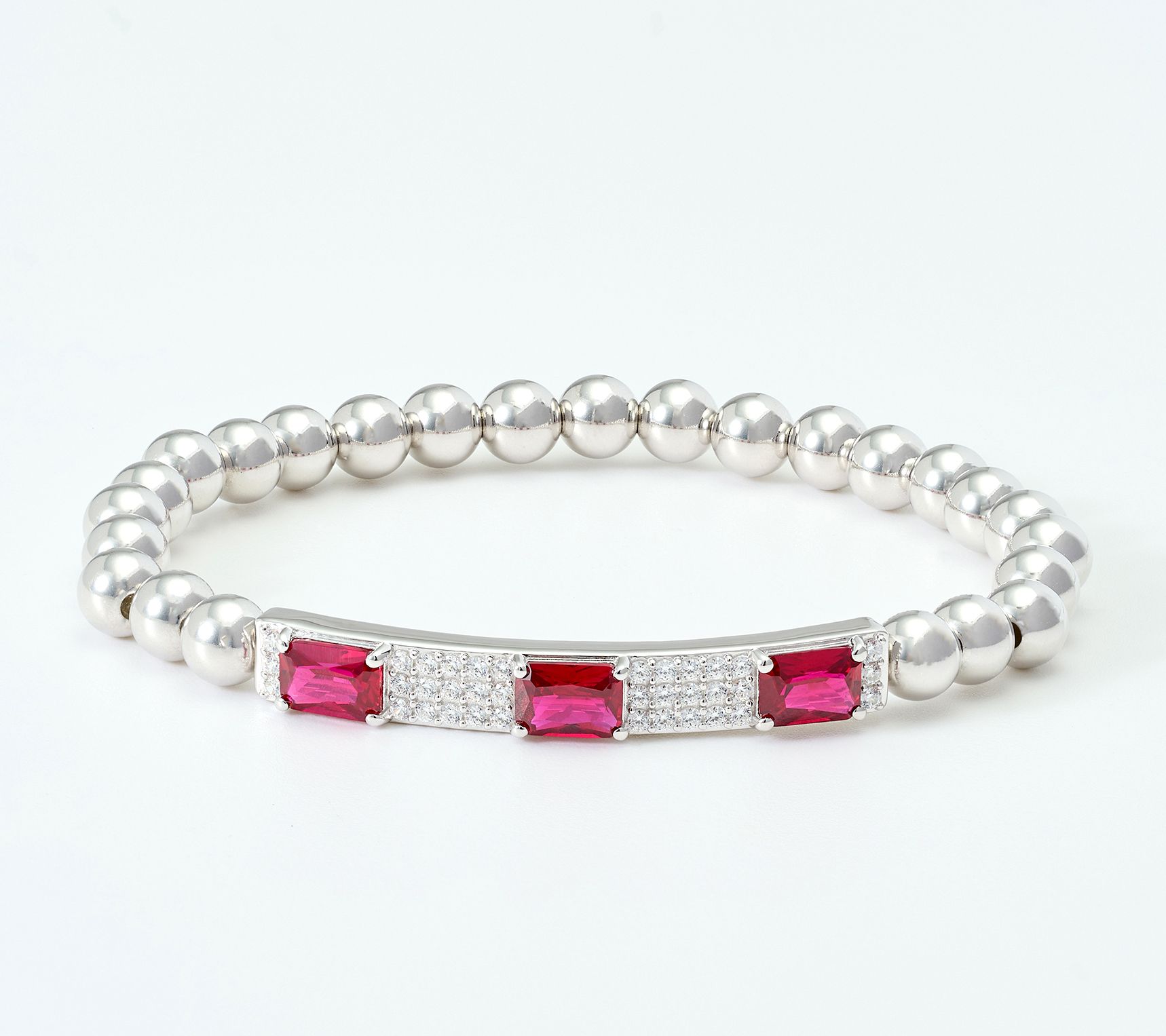 Diamonique x Kathy Levine Grand Slam Stretch Bracelet, Sterl