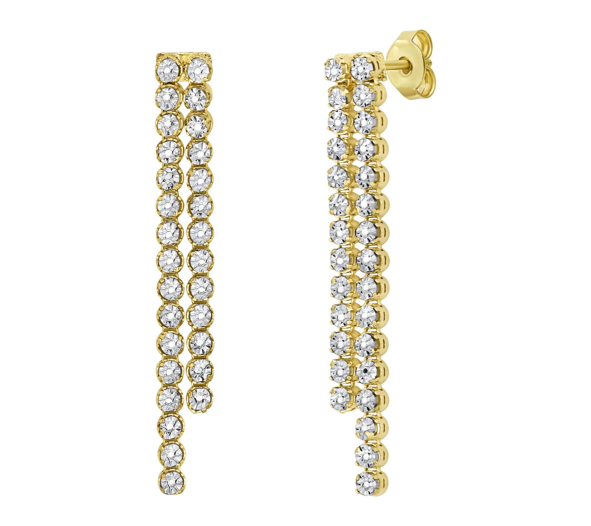 Italian Gold Two-Tone Diamond-Cut Cascade Earrings, 14K