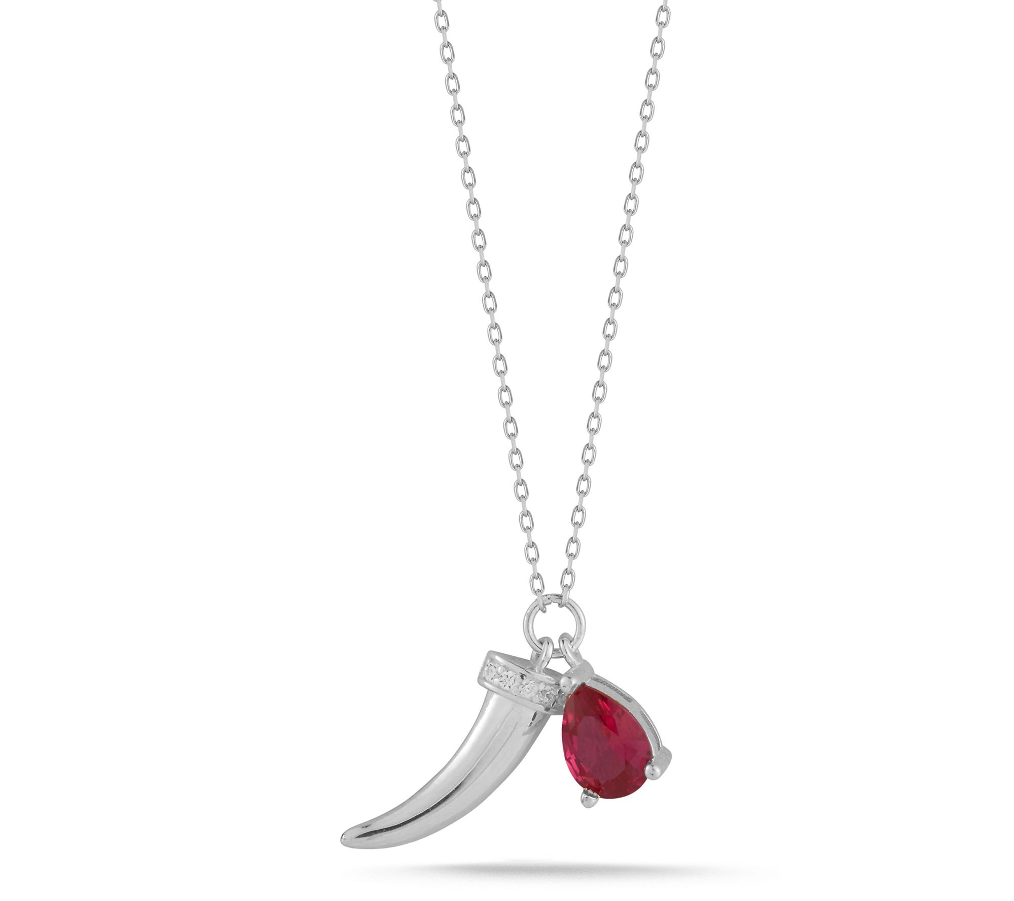 Sterlina Silver Horn Pendant w/ Chain, Sterling