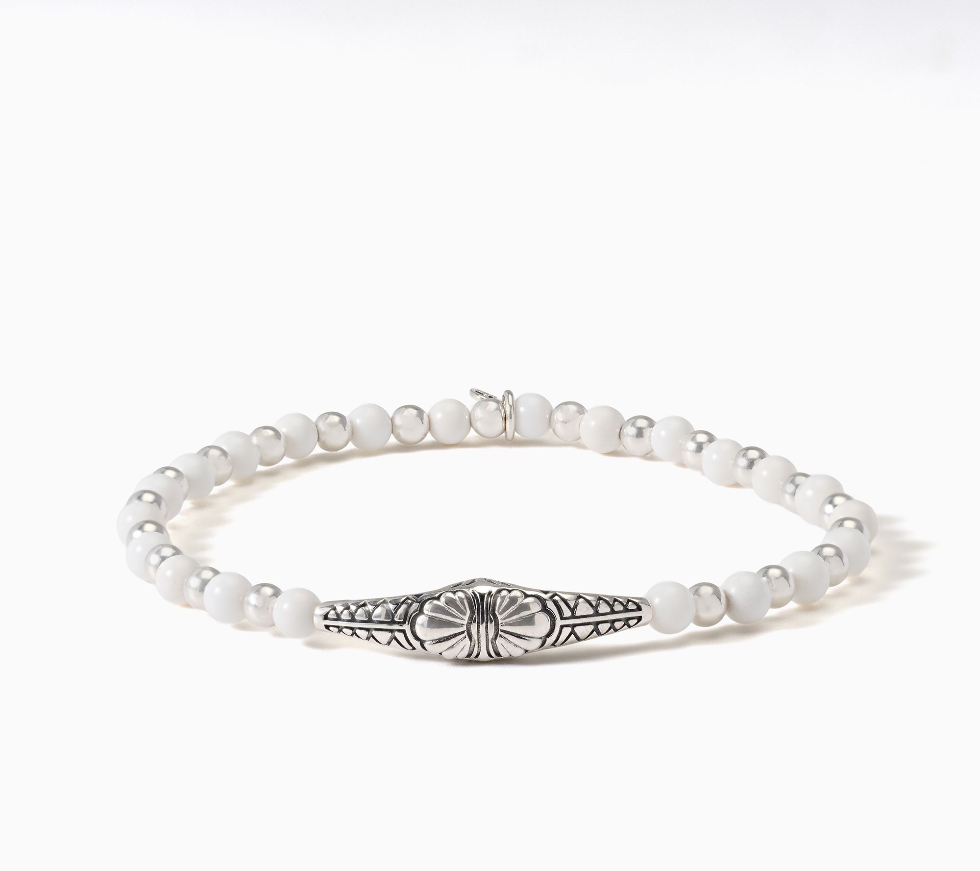 American West Sterling Gemstone Bead Stretch Bracelet